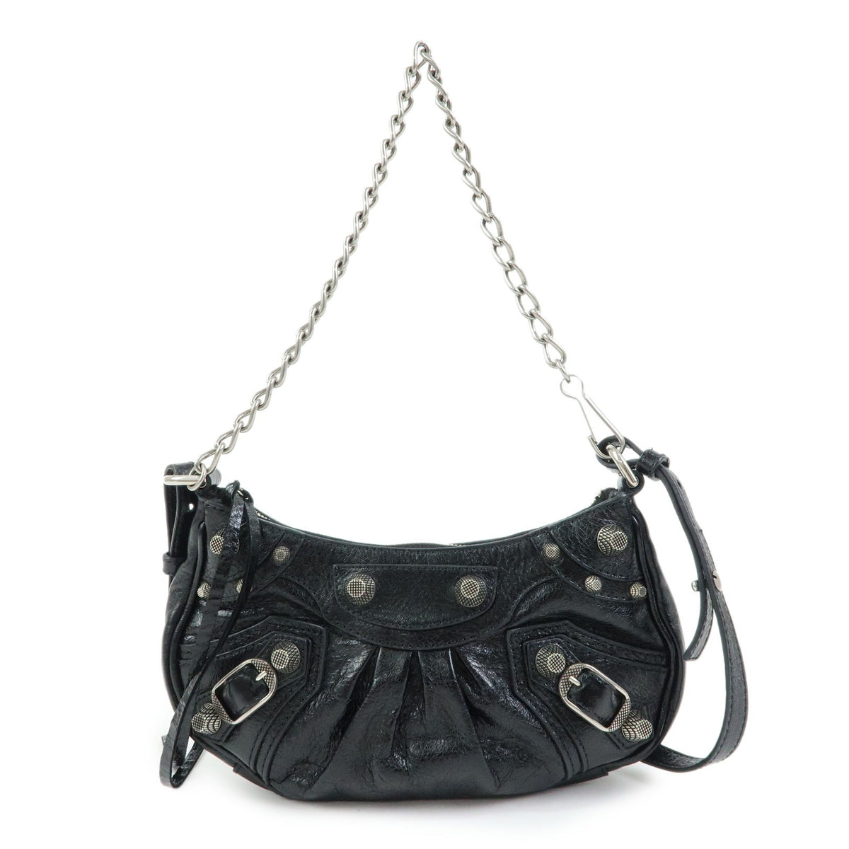 Balenciaga Le Cagole Giant Studs Chain Leather Black Leather Shoulder Bag Bag (Pre-Owned)