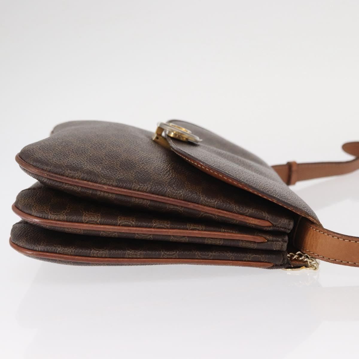 Celine Vintage Macadam Canvas Brown Canvas Shoulder Bag Bag (Pre-Owned)