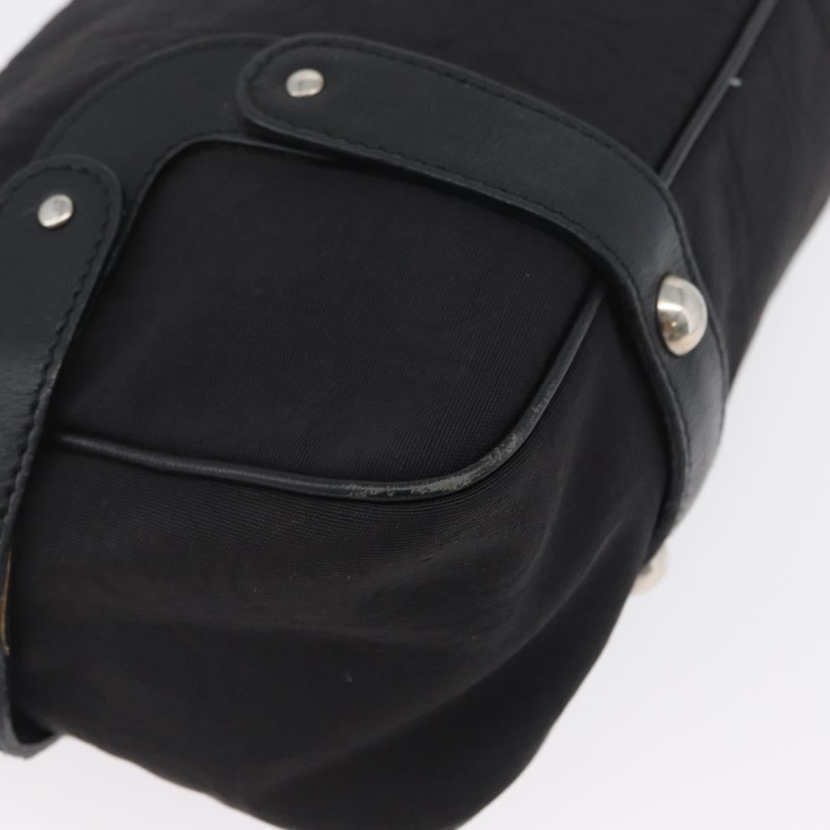 Salvatore Ferragamo Gancini Canvas Black Canvas Shoulder Bag Bag (Pre-Owned)