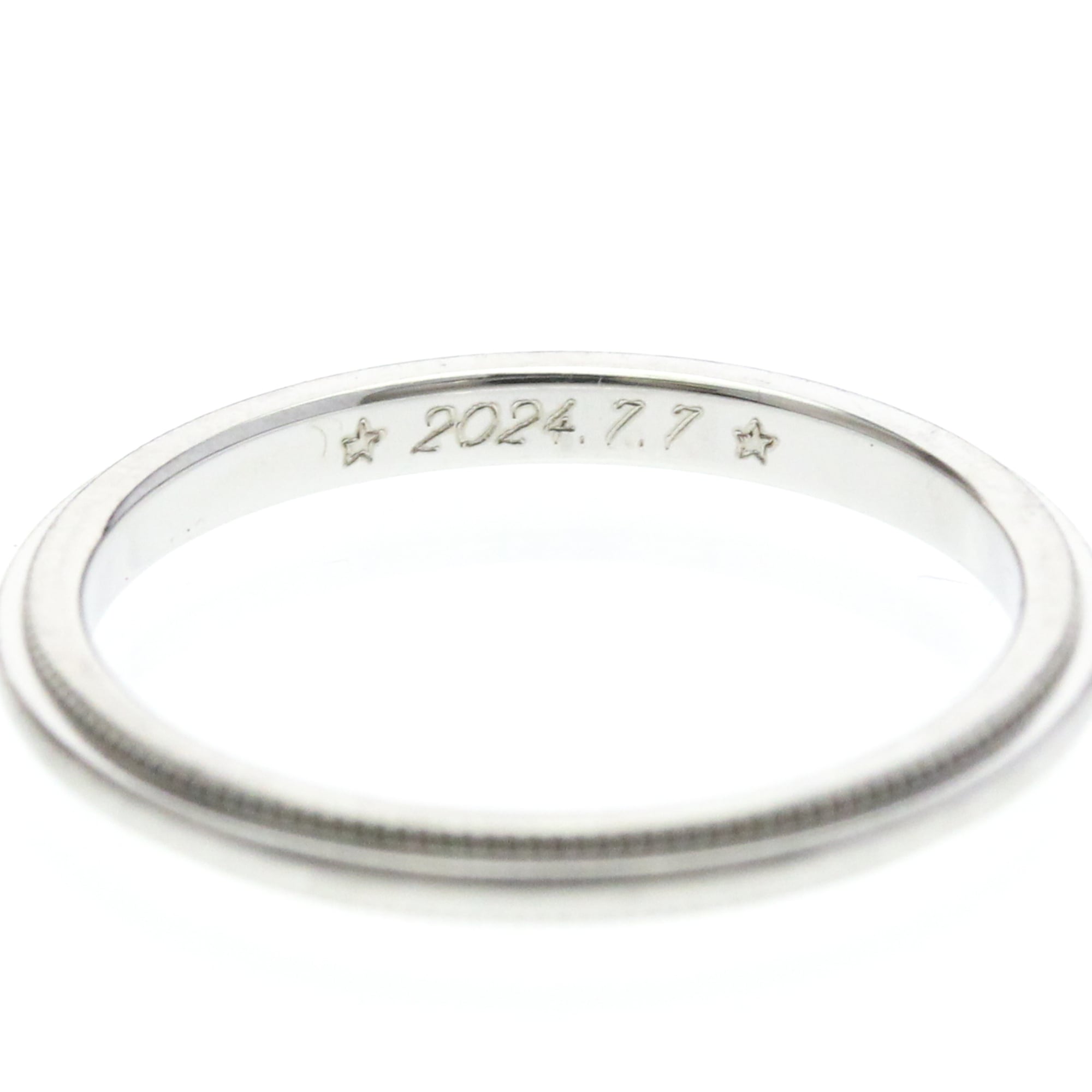 Tiffany & Co. Classic Milgrain Band Platinum Silver Platinum Ring Jewelry (Pre-Owned)