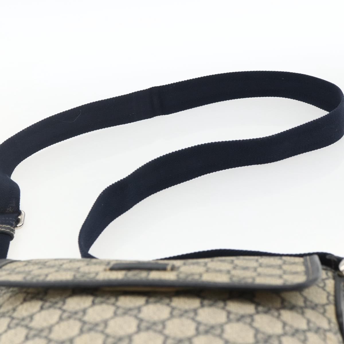 Gucci Flap Messenger Gg Coated Canvas Navy Canvas Shoulder Bag Bag (Pre-Owned)