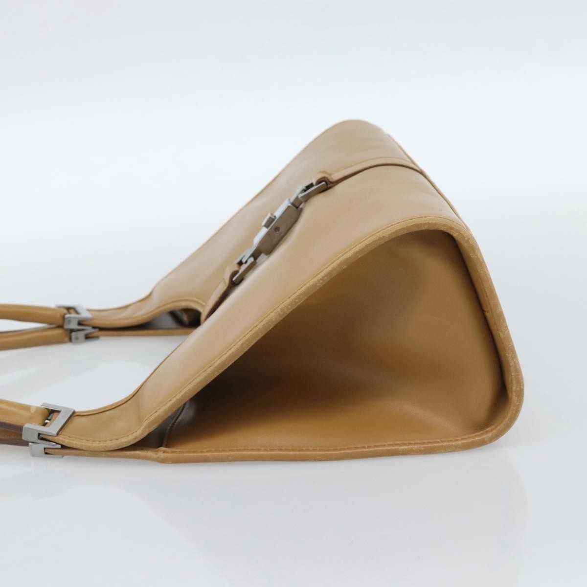 Gucci Jackie O Leather Beige Leather Handbag (Pre-Owned)