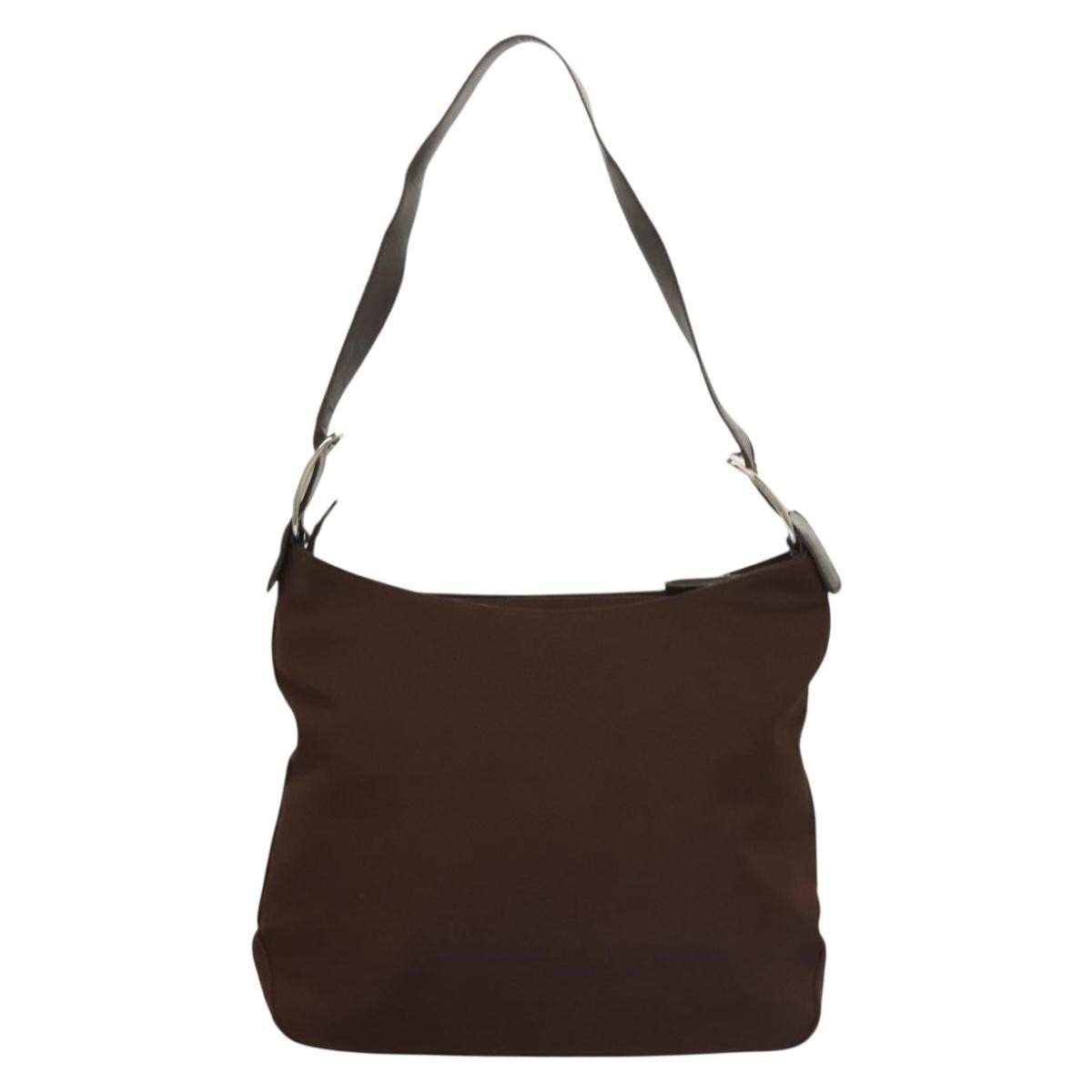 Salvatore Ferragamo Vala Canvas Brown Canvas Shoulder Bag Bag (Pre-Owned)