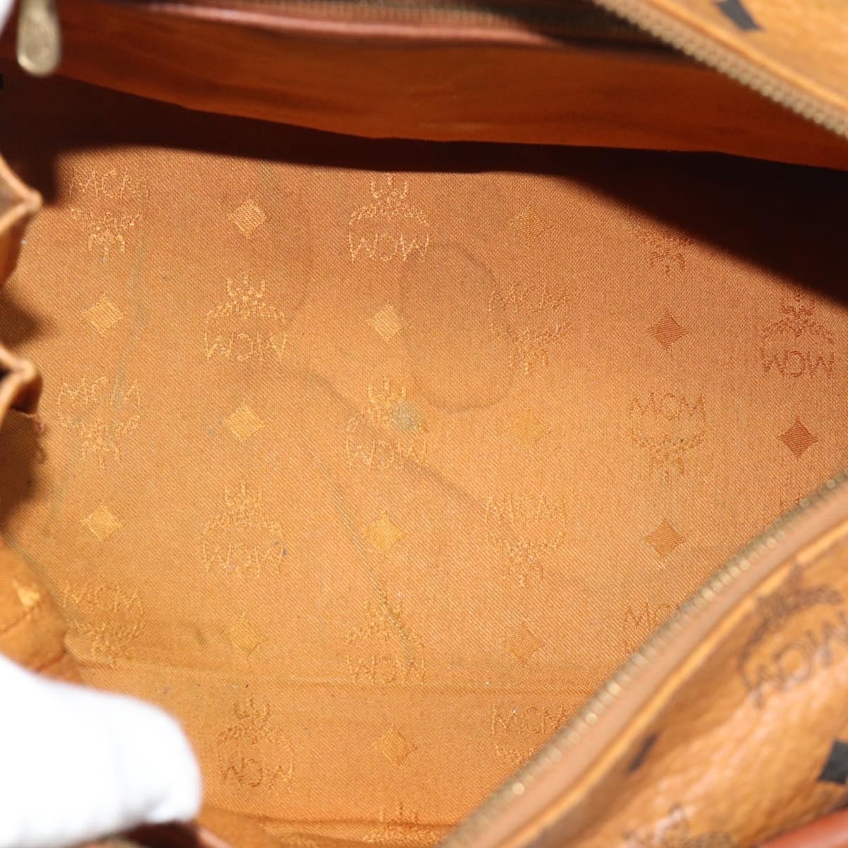 MCM Visetos Logogramme Leather Brown Leather Handbag (Pre-Owned)