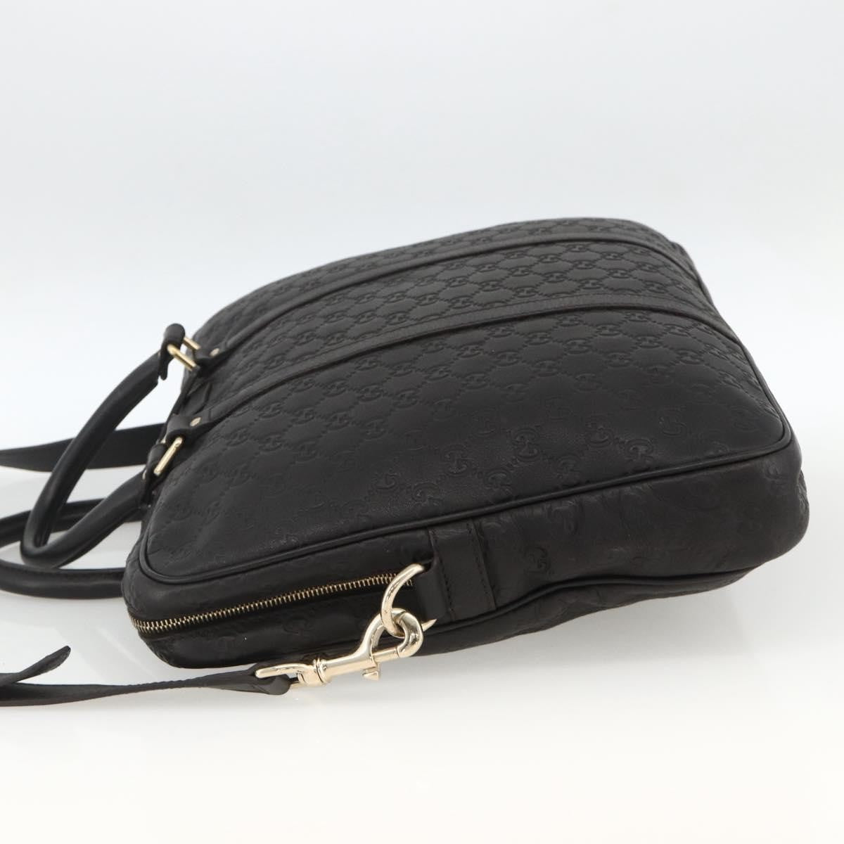Gucci Convertible Guccissima Leather Black Leather Briefcase Bag (Pre-Owned)