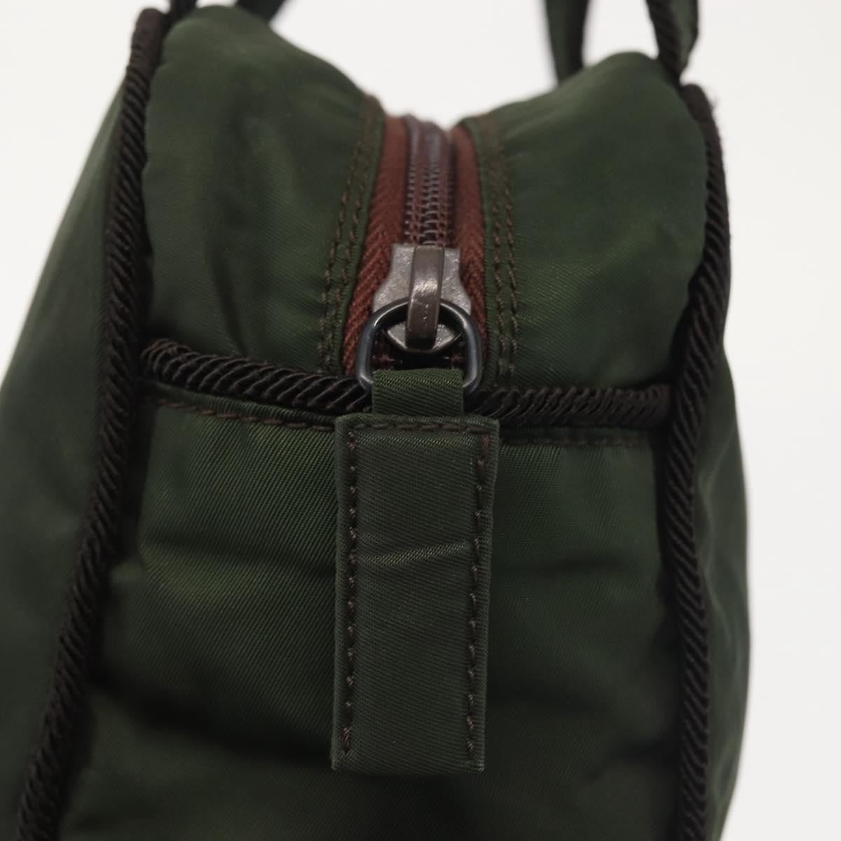 Prada Vintage Tessuto Khaki Nylon Handbag (Pre-Owned)