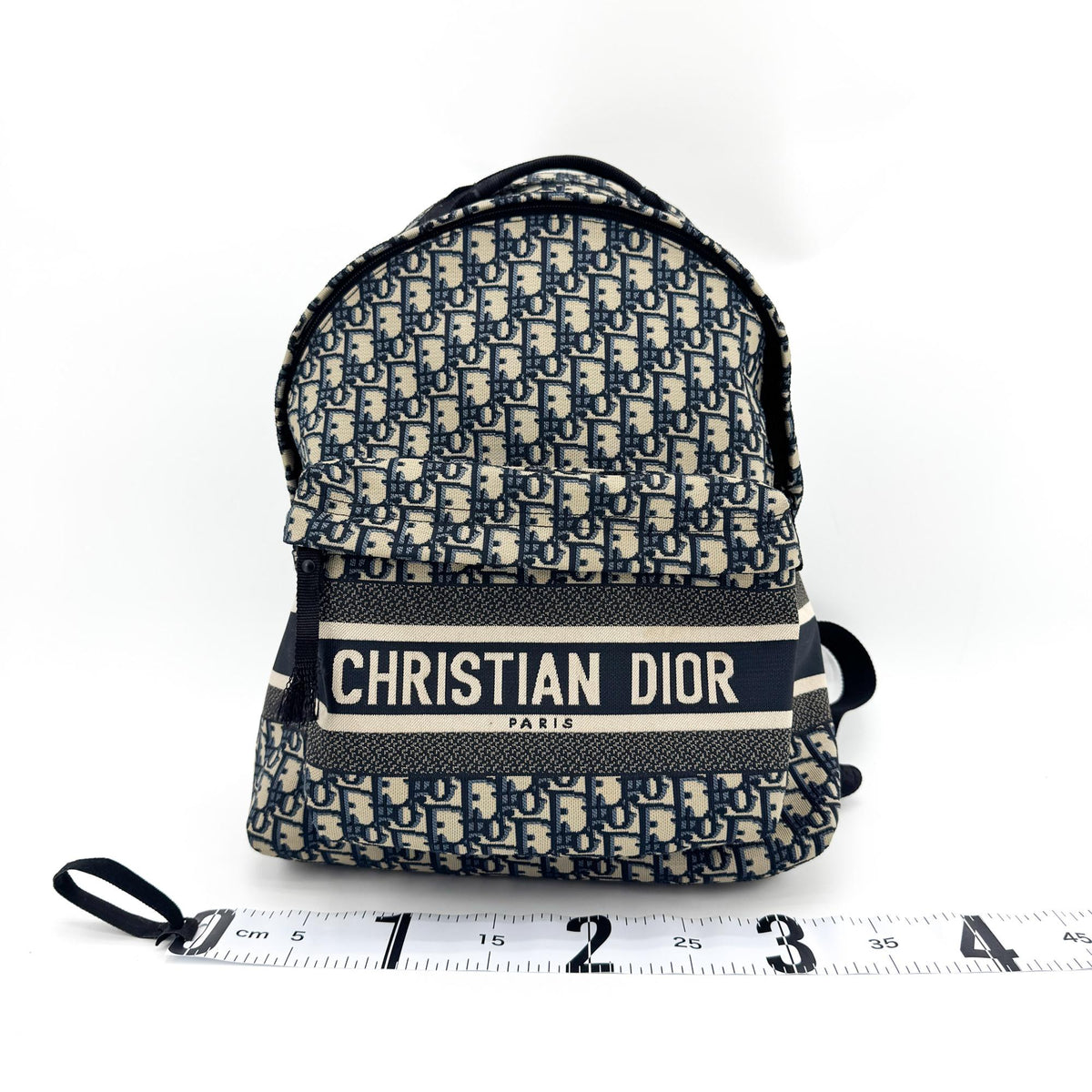 Christian Dior Travel Oblique Canvas Beige Canvas Backpack Bag (Pre-Owned)