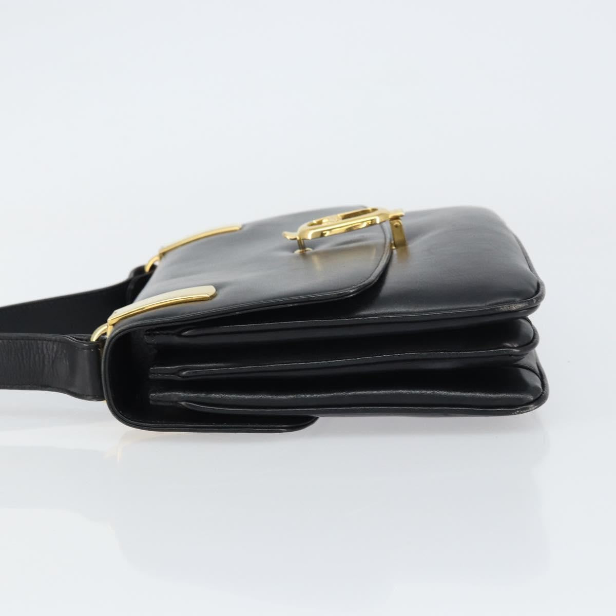 Celine Horse Carriage Leather Black Leather Shoulder Bag Bag (Pre-Owned)