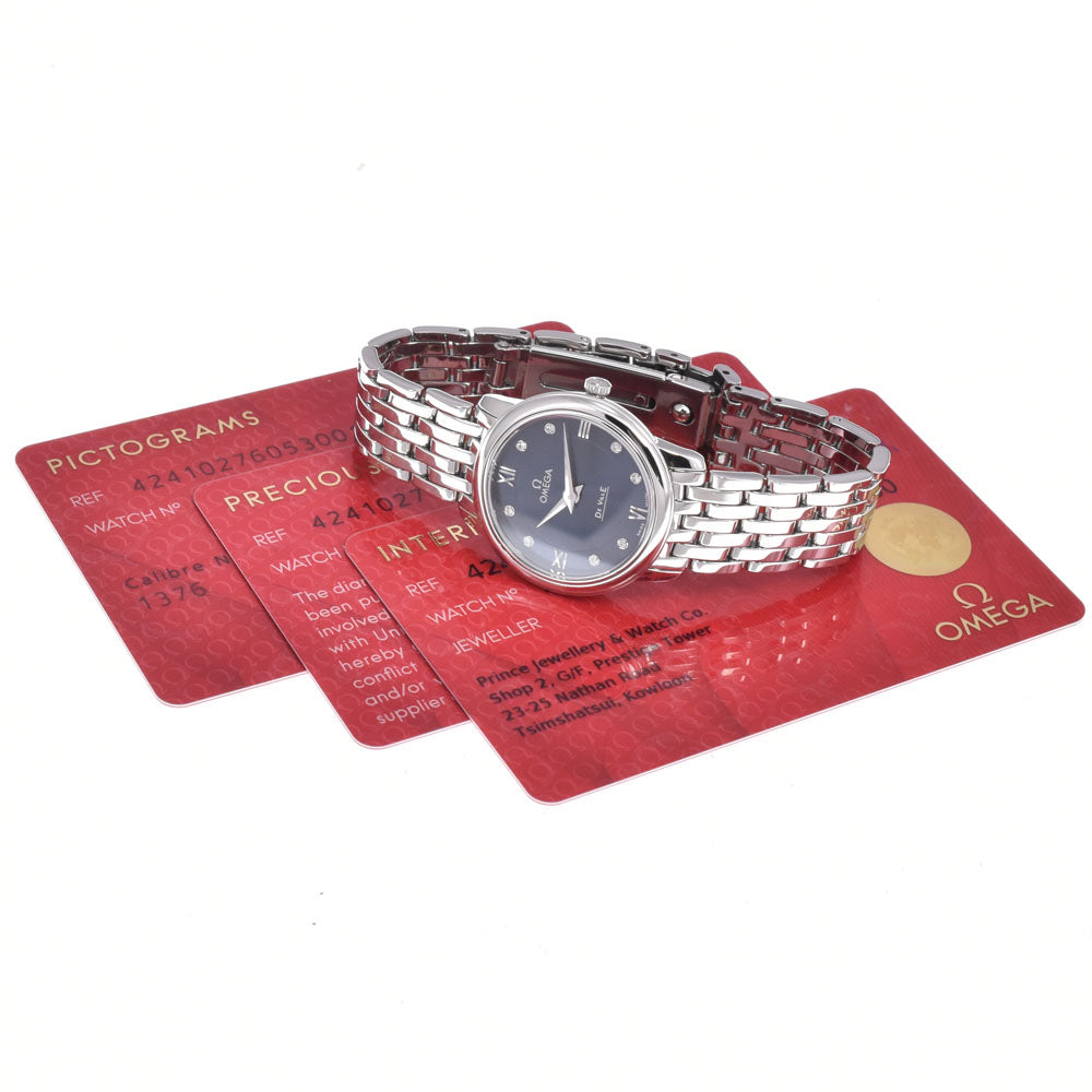 Omega De Ville Prestige Quartz Stainless Steel With Diamond Watch (Pre-Owned)