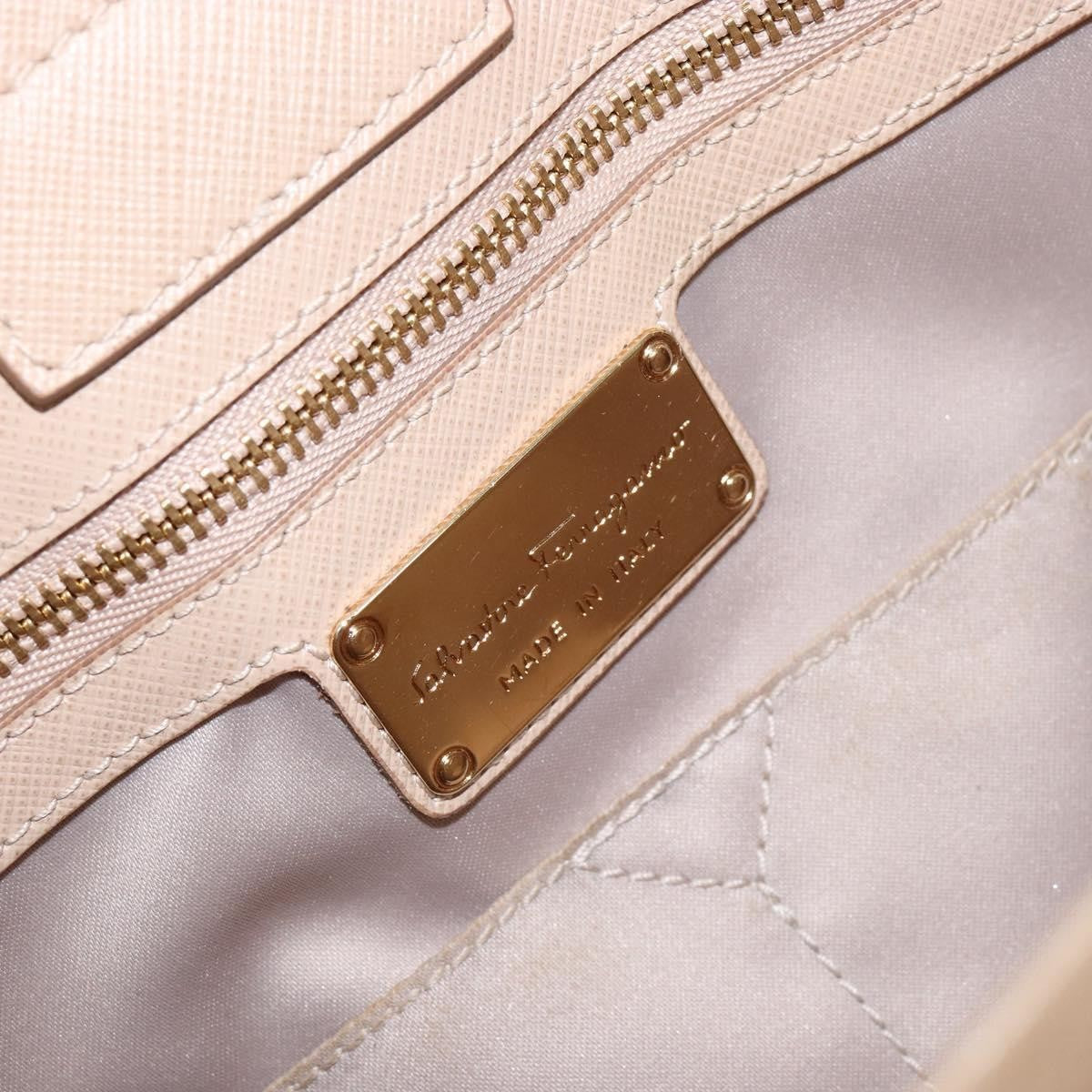 Salvatore Ferragamo Vala Leather Beige Leather Shoulder Bag Bag (Pre-Owned)