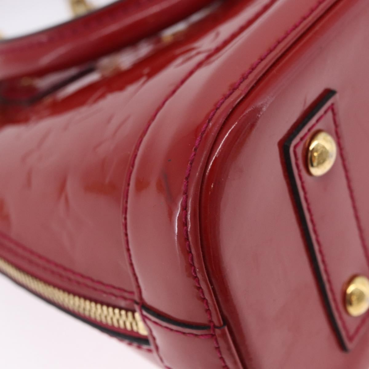 Louis Vuitton Alma Monogram Vernis Red Patent_Leather Handbag (Pre-Owned)