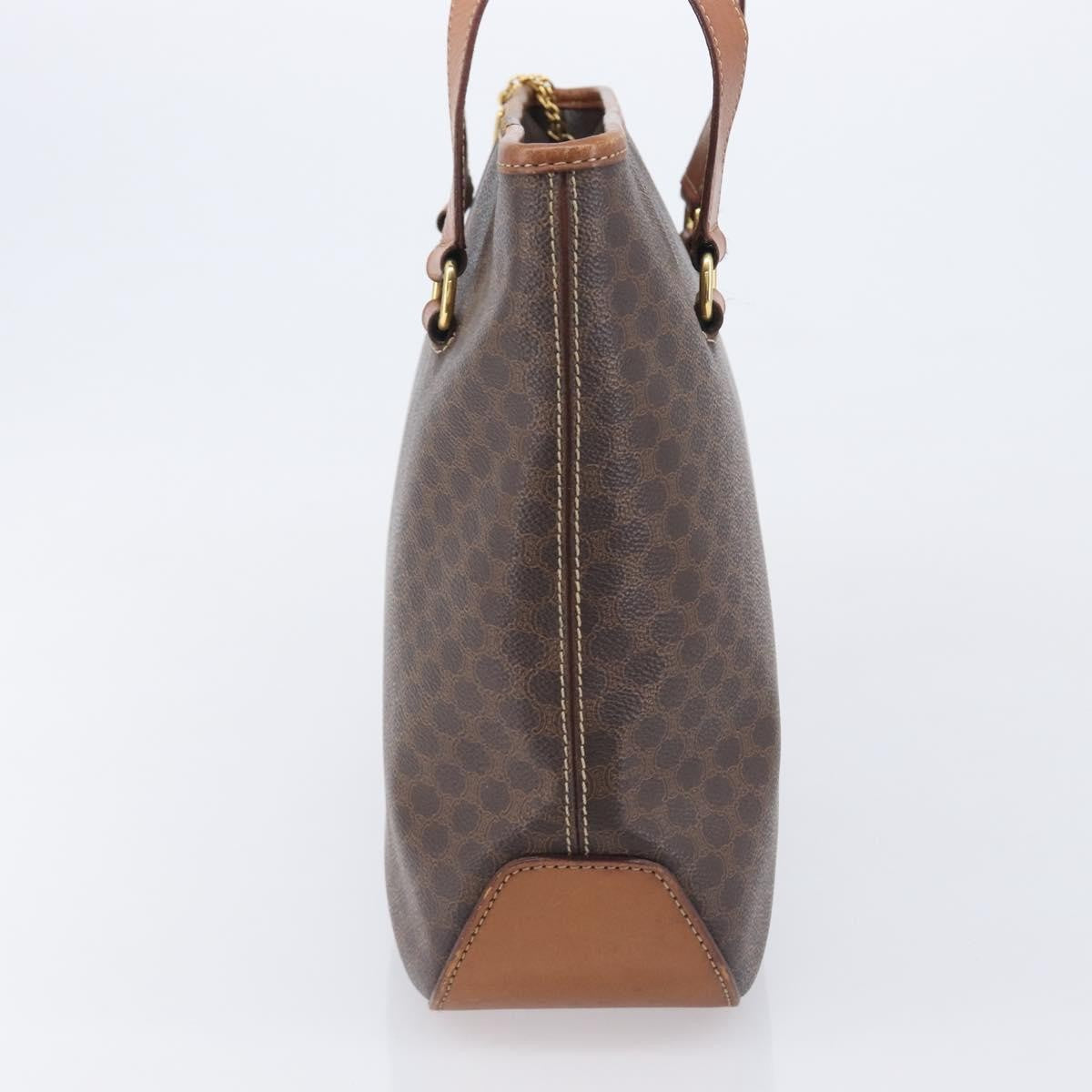 Celine Macadam Shoulder Leather Brown Canvas Crossbody Bag Bag (Pre-Owned)