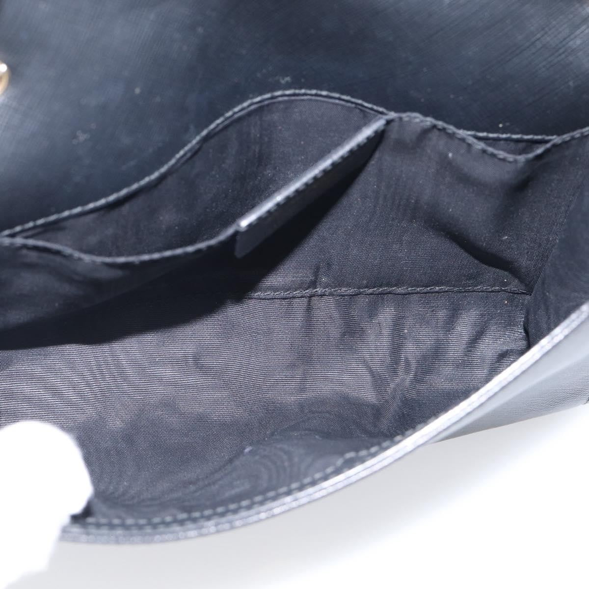 Salvatore Ferragamo Vala Chain Leather Black Leather Shoulder Bag Bag (Pre-Owned)