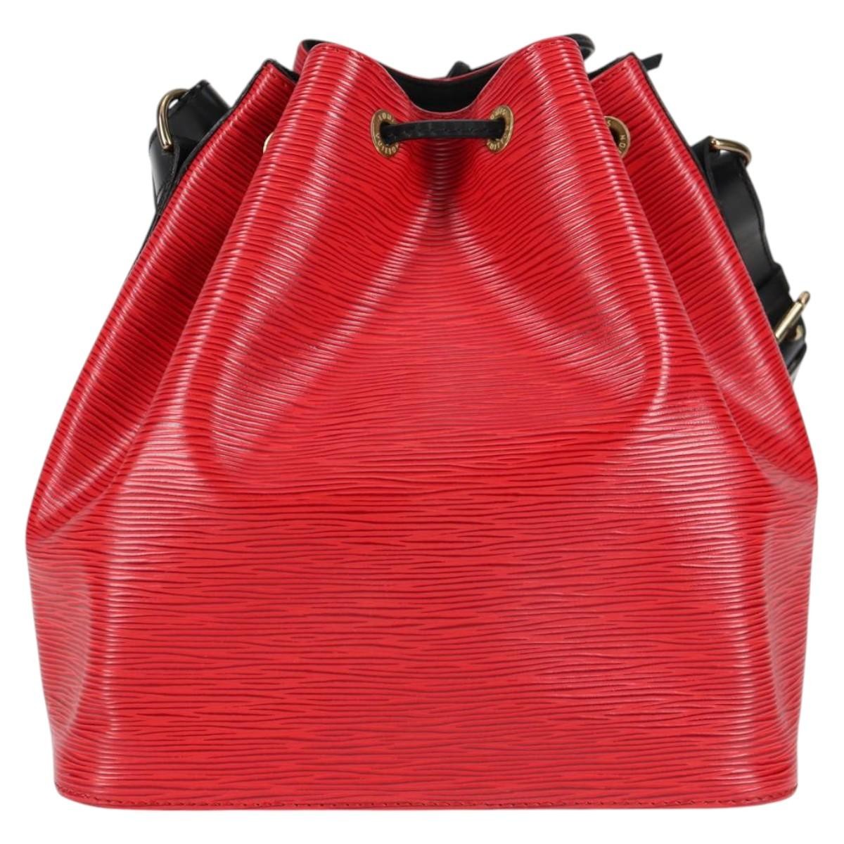 Louis Vuitton Bicolor Petit Noe Epi Leather Red Leather Handbag (Pre-Owned)