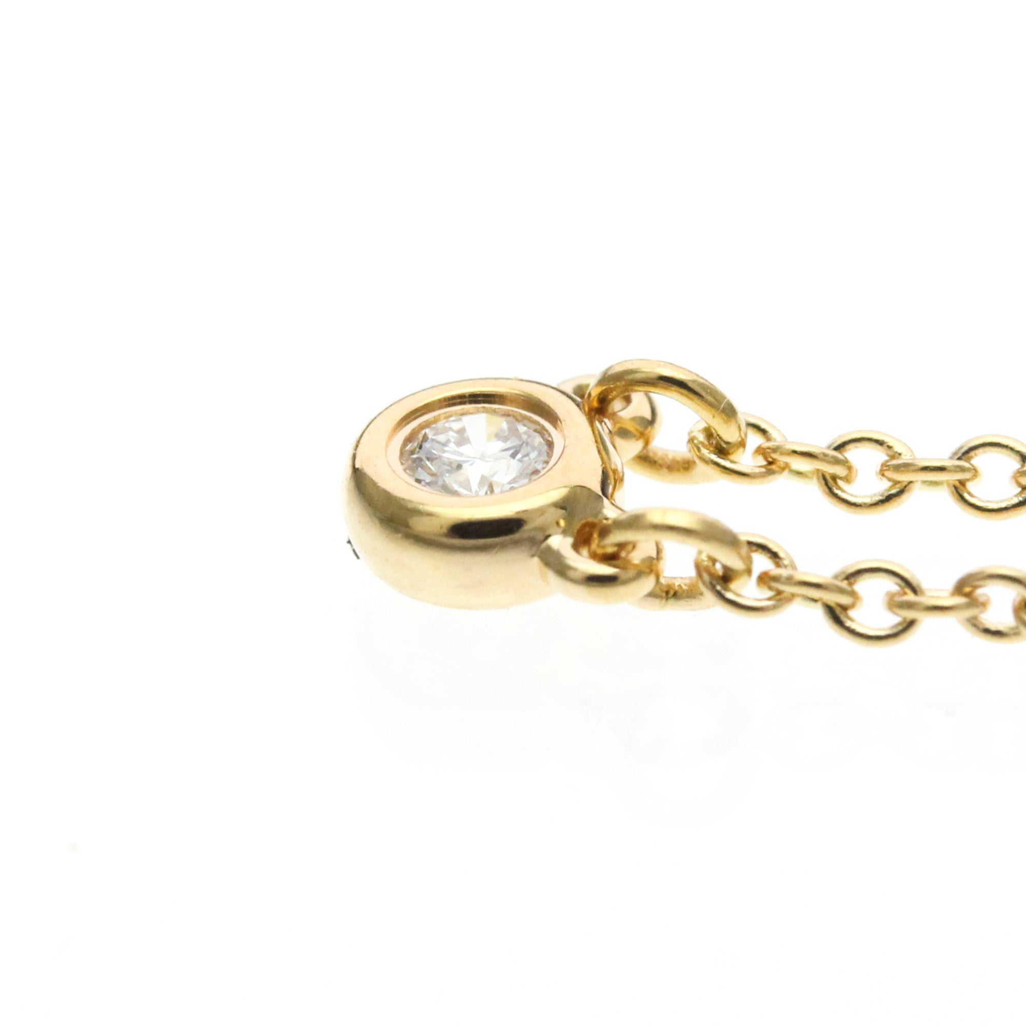 Tiffany & Co. Elsa Peretti Diamonds By The Yard 18K Pink Gold With Diamond Gold Pink_Gold Necklace Jewelry (Pre-Owned)