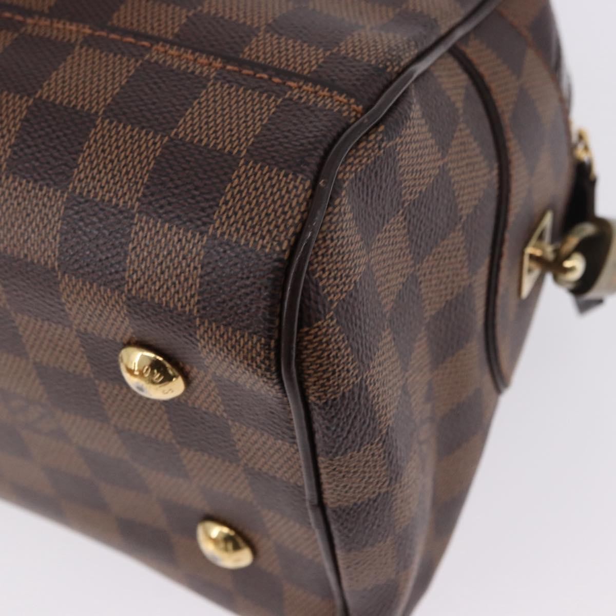 Louis Vuitton Duomo Boston Damier Ebene Brown Canvas Handbag (Pre-Owned)