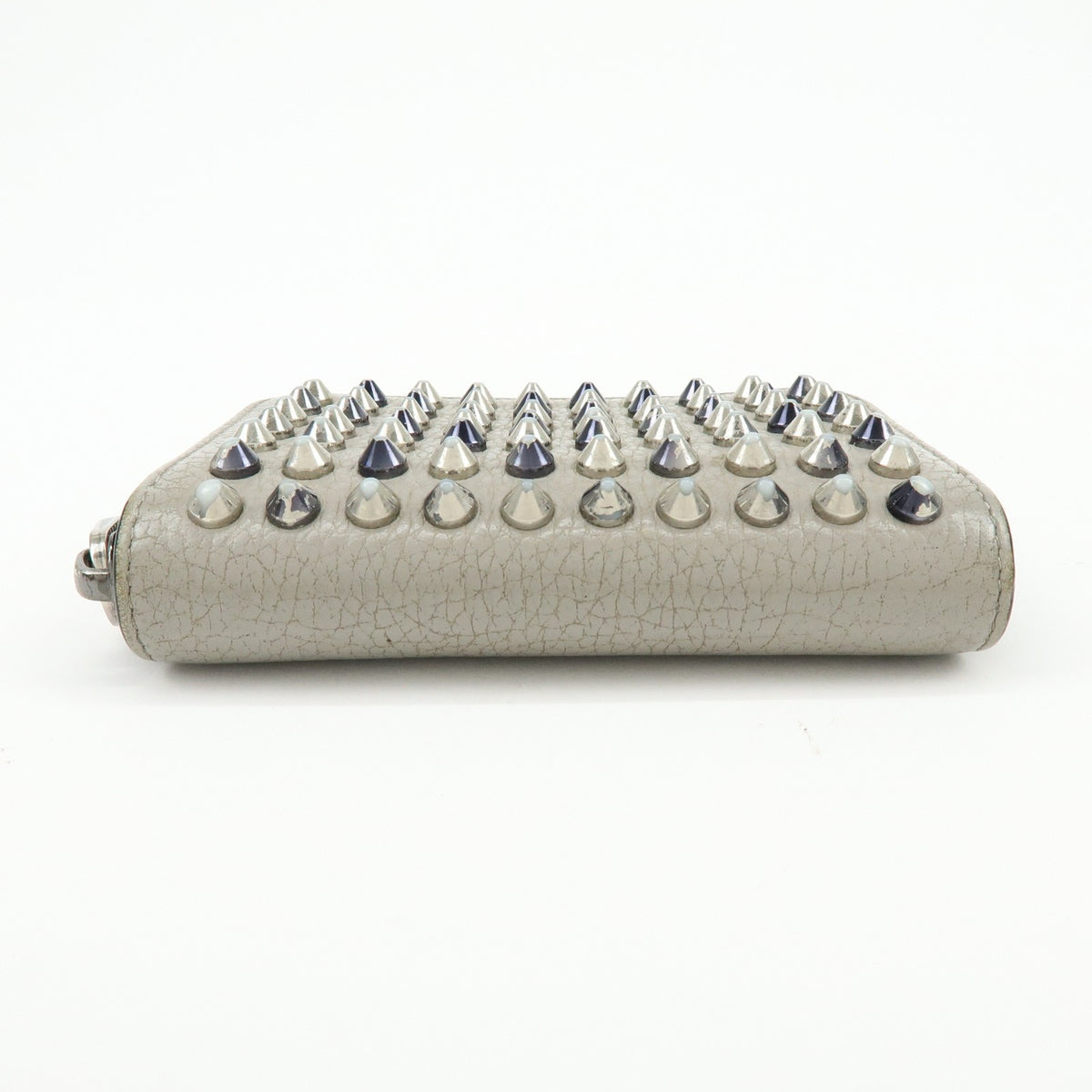 Christian Louboutin Panettone Coin Purse Spiked Leather Beige Leather Wallets Accessory (Pre-Owned)