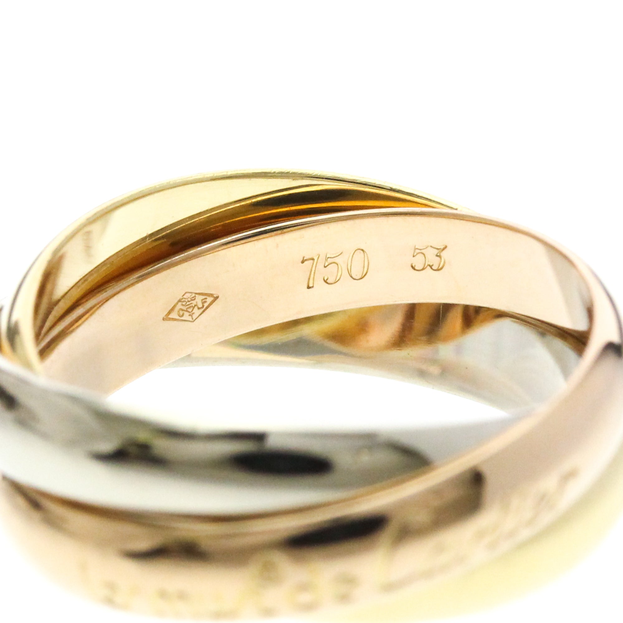 Cartier Trinity 18K Tricolor Gold Gold Yellow_Gold Ring Jewelry (Pre-Owned)