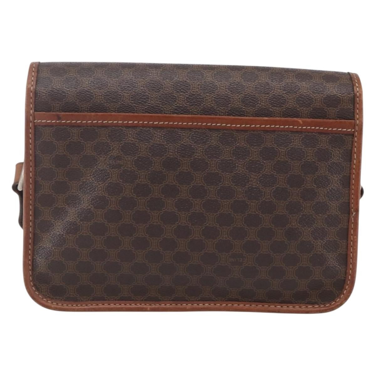 Celine Flap Shoulder Canvas Brown Canvas Shoulder Bag Bag (Pre-Owned)