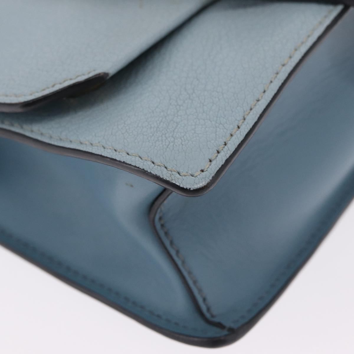 Miu Miu Madras Crystal Buckle Leather Blue Leather Shoulder Bag Bag (Pre-Owned)