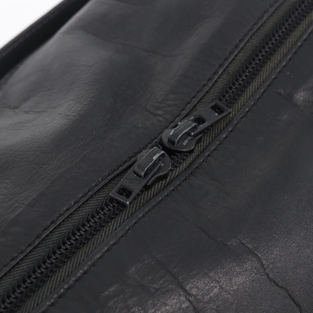 Loewe Travel Line Boston Black Leather Travel Bag Bag (Pre-Owned)
