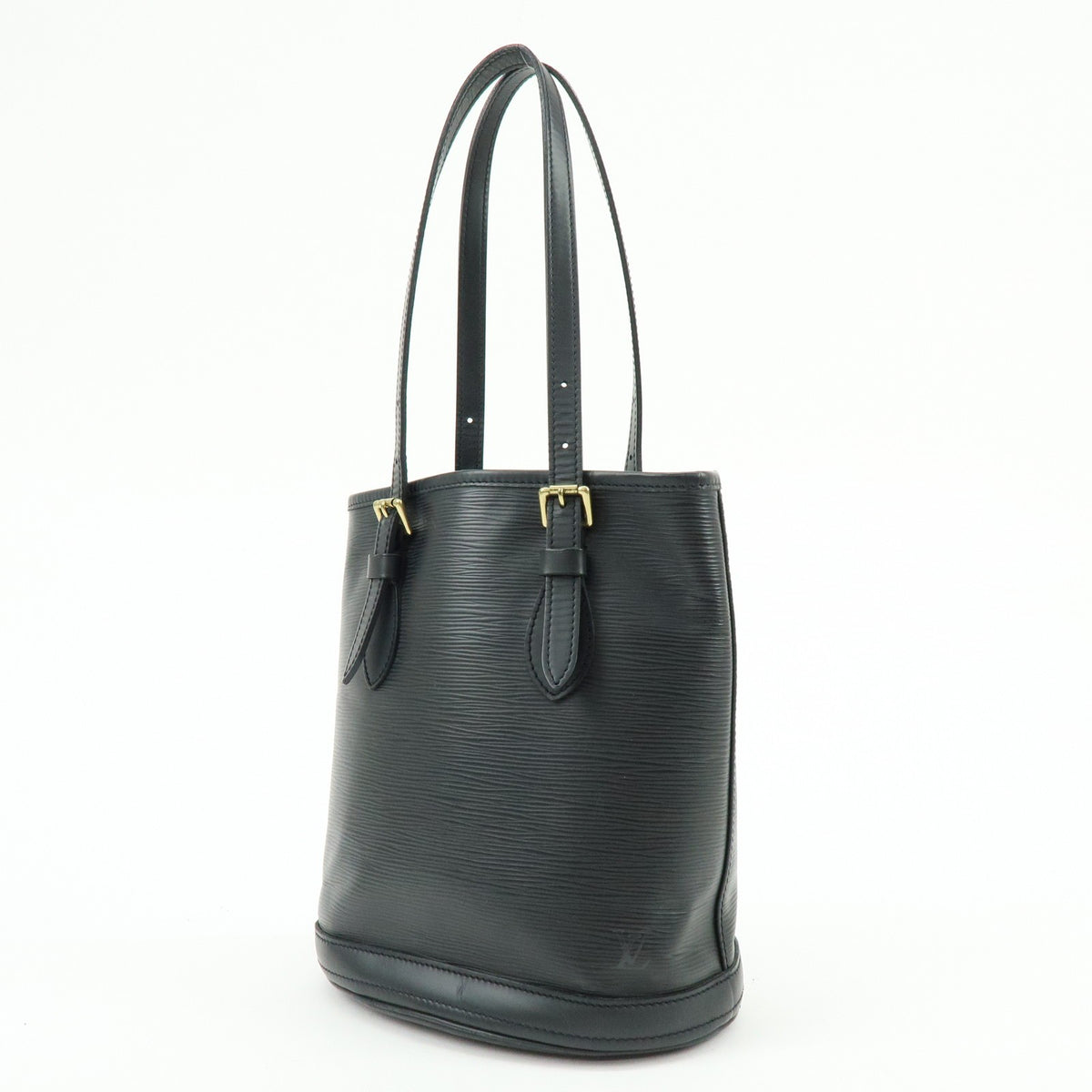 Louis Vuitton Petit Bucket Epi Leather Black Leather Handbag (Pre-Owned)