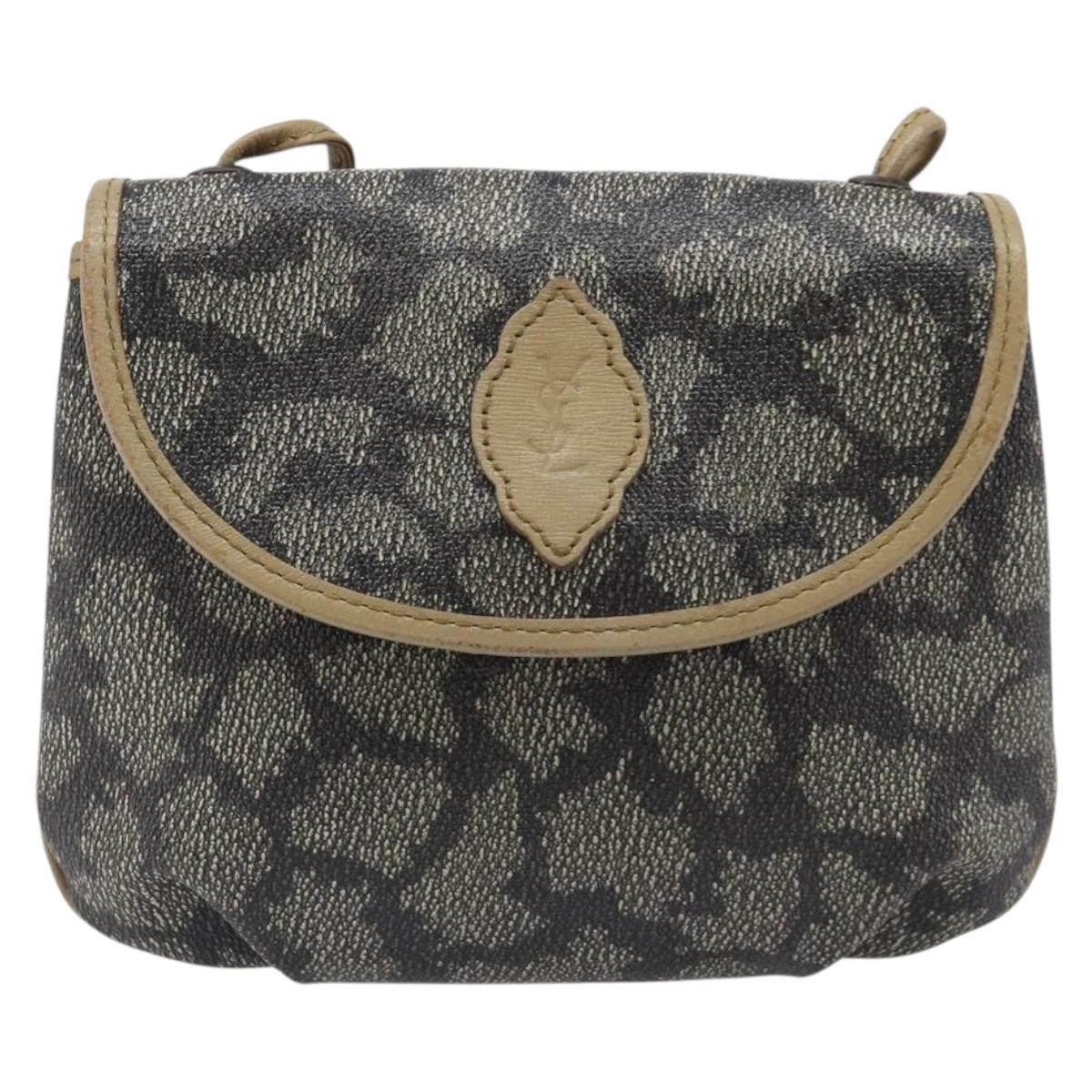 Saint Laurent Vintage Shoulder Bag Canvas Gray Canvas Shoulder Bag Bag (Pre-Owned)