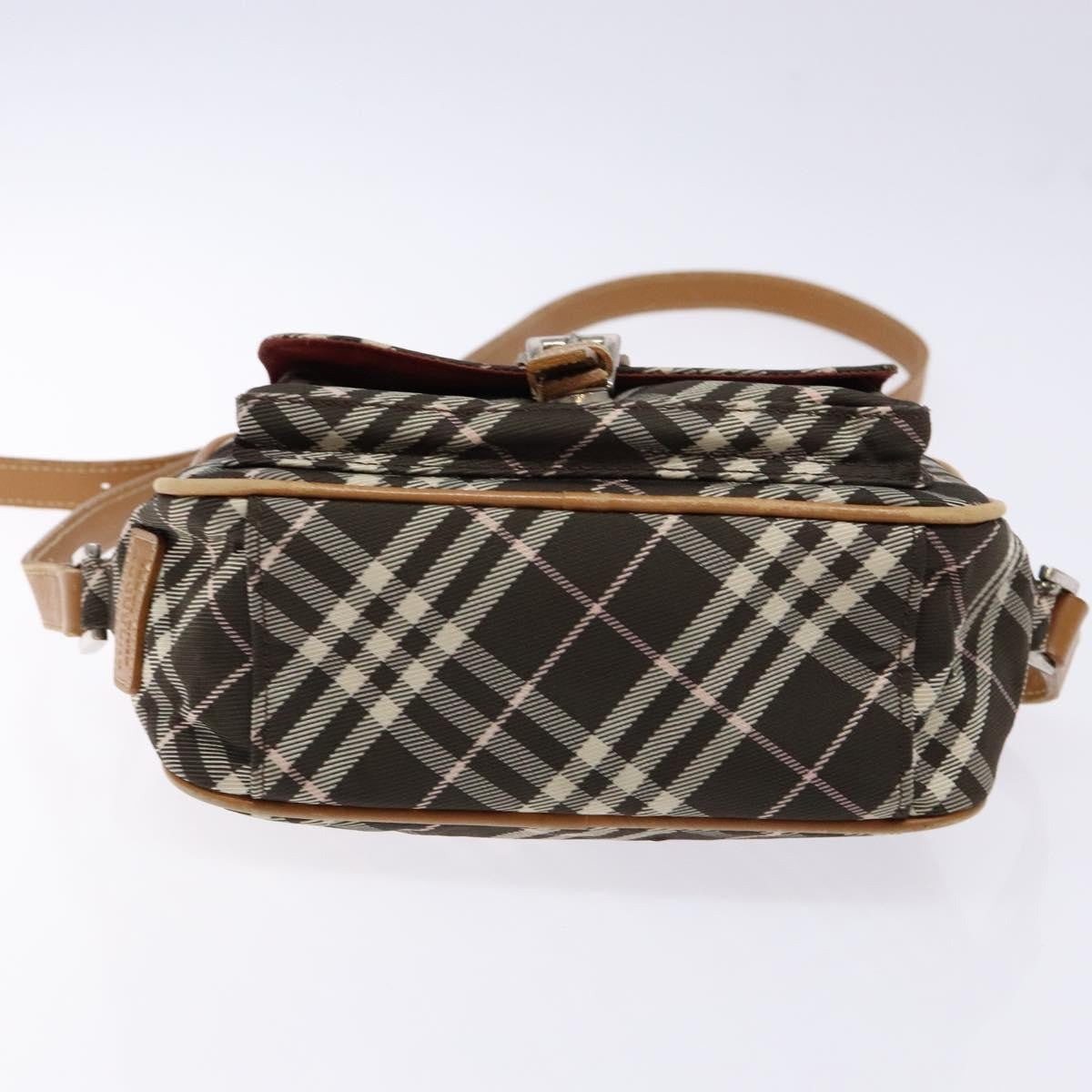 Burberry Nova Check Blue Label Canvas Brown Canvas Shoulder Bag Bag (Pre-Owned)