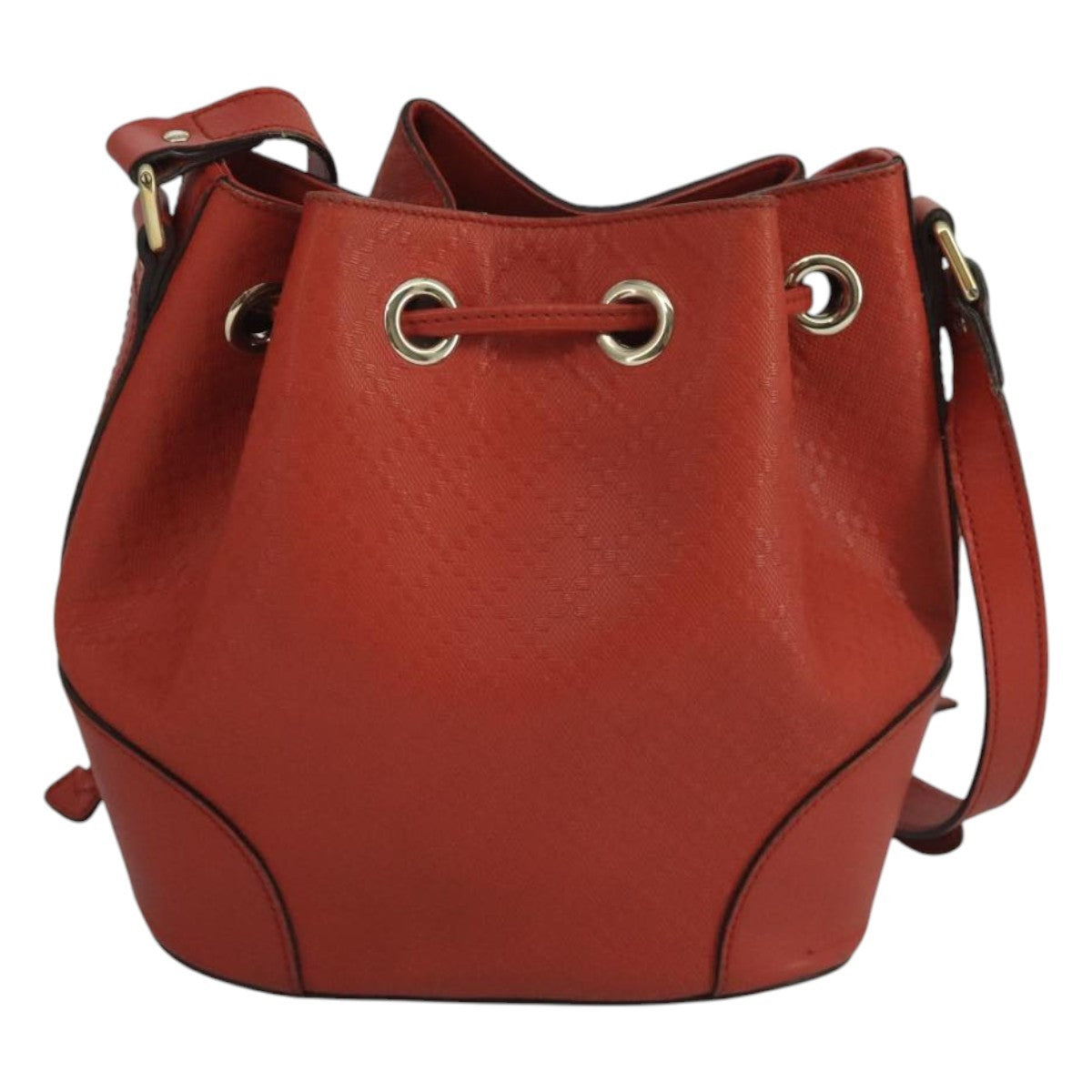 Gucci Bright Bucket Diamante Leather Orange Leather Bag (Pre-Owned)
