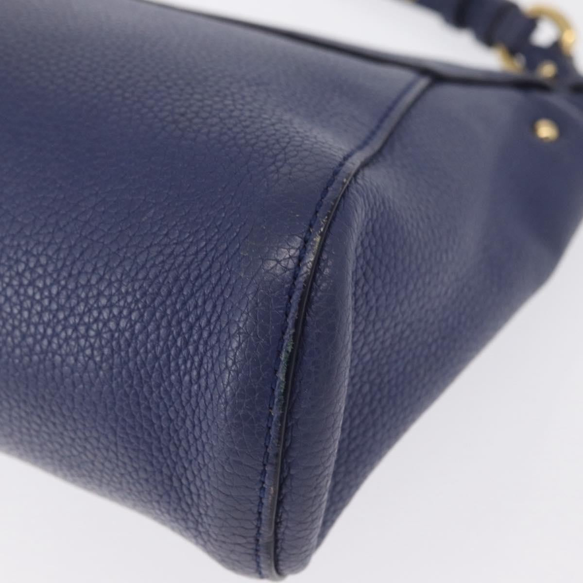 Salvatore Ferragamo Abbey Leather Navy Leather Shoulder Bag Bag (Pre-Owned)