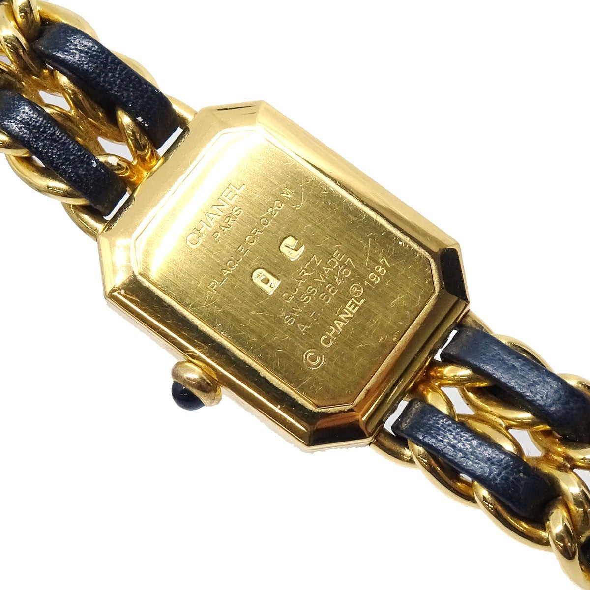 Chanel Premiere Rock Quartz Plated Metal And Leather Watch (Pre-Owned)