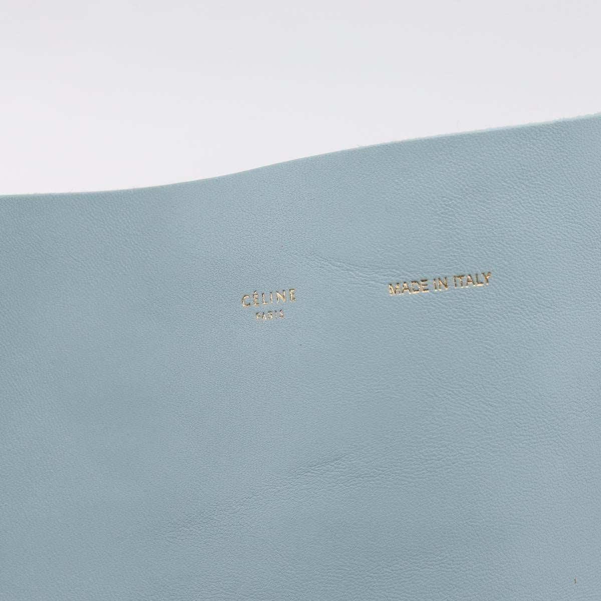 Celine Horizontal Bi-Cabas Leather Blue Leather Tote Bag Bag (Pre-Owned)