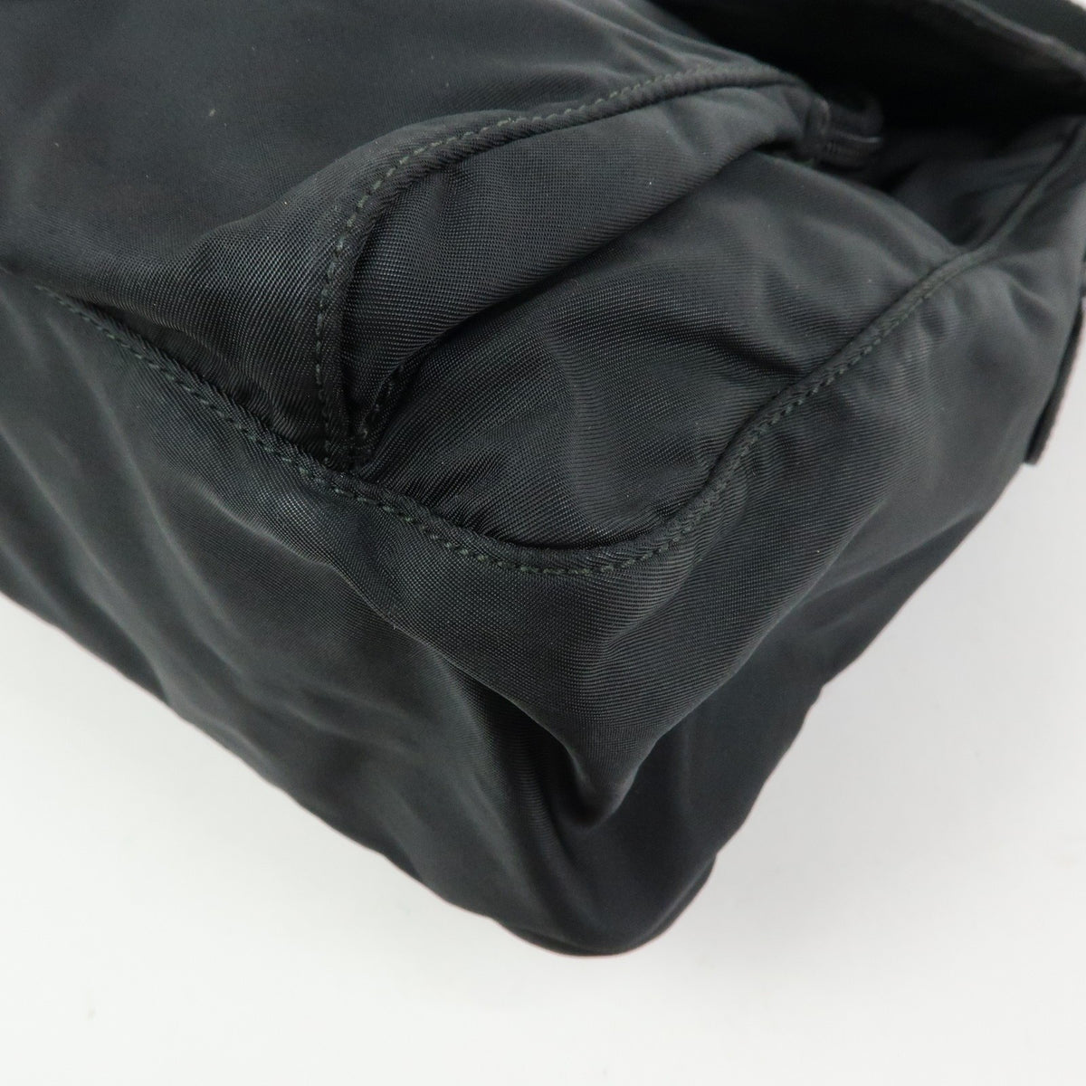Prada Zip Buckle Messenger Tessuto Black Nylon Handbag (Pre-Owned)