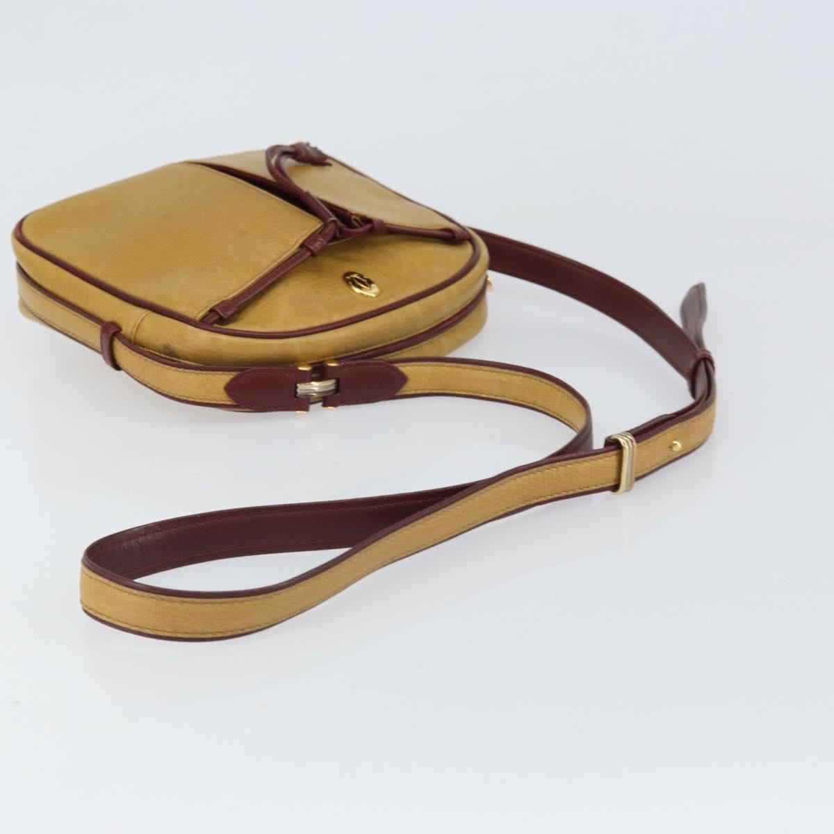 Cartier Tasseled Must De Cartier Leather Yellow Leather Shoulder Bag Bag (Pre-Owned)