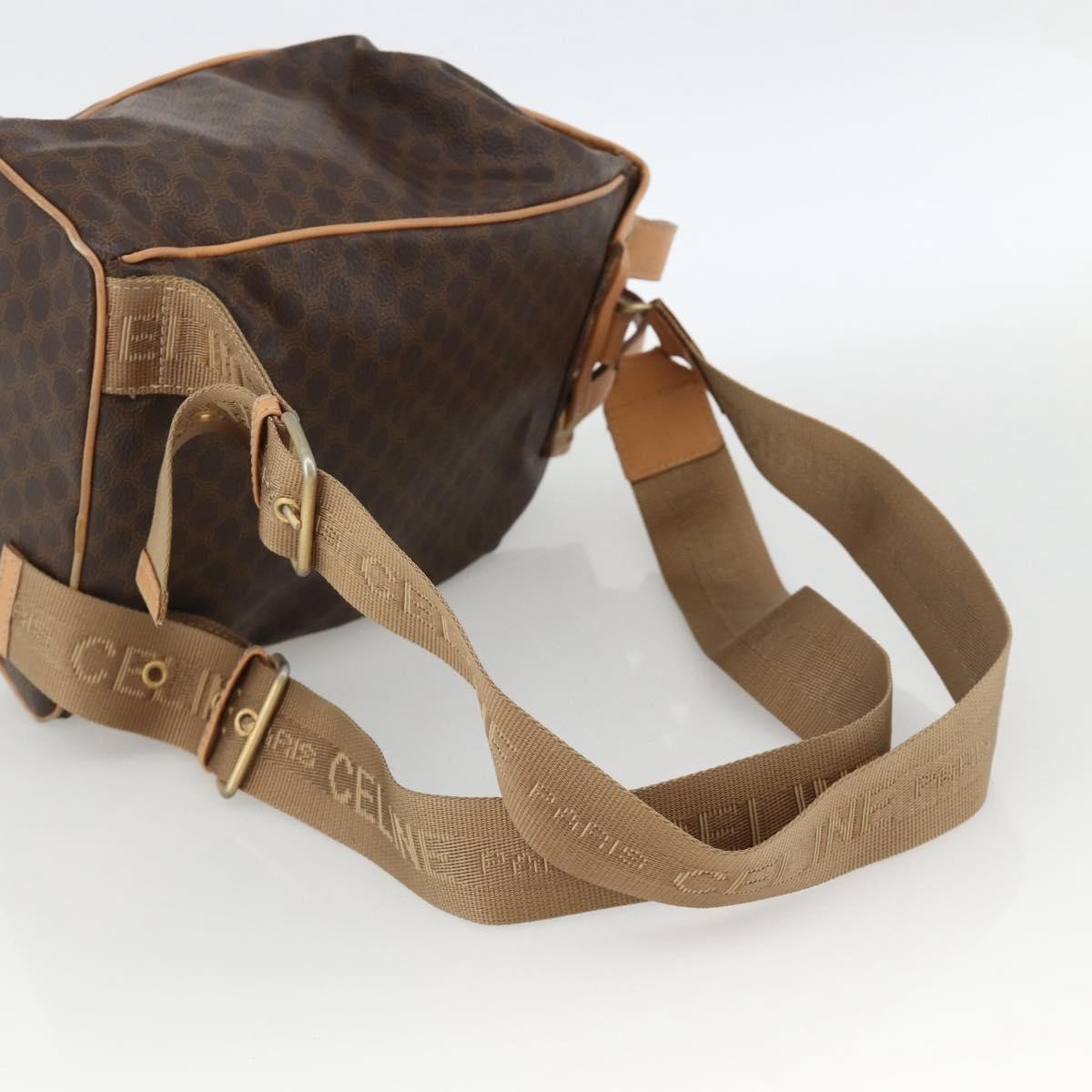 Celine Vintage Drawstring Flap Macadam Coated Canvas Brown Canvas Backpack Bag (Pre-Owned)