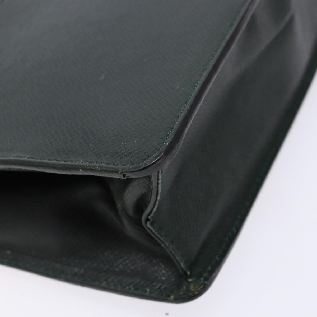 Louis Vuitton Serviette Kourad Taiga Leather Green Leather Clutche & Pouche Bag (Pre-Owned)