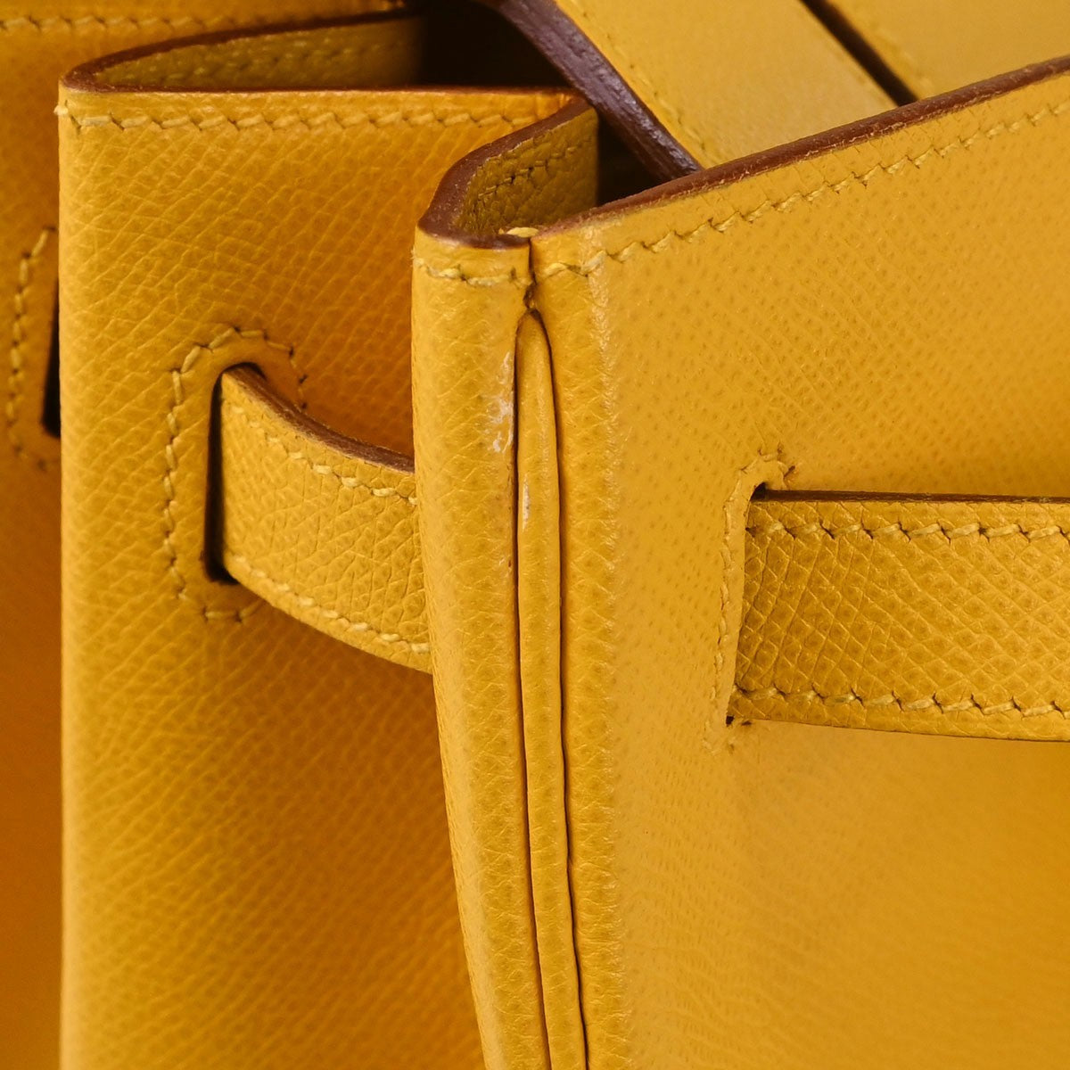 Hermes Birkin Yellow Courchevel With Gold Hardware Yellow Calfskin Handbag (Pre-Owned)