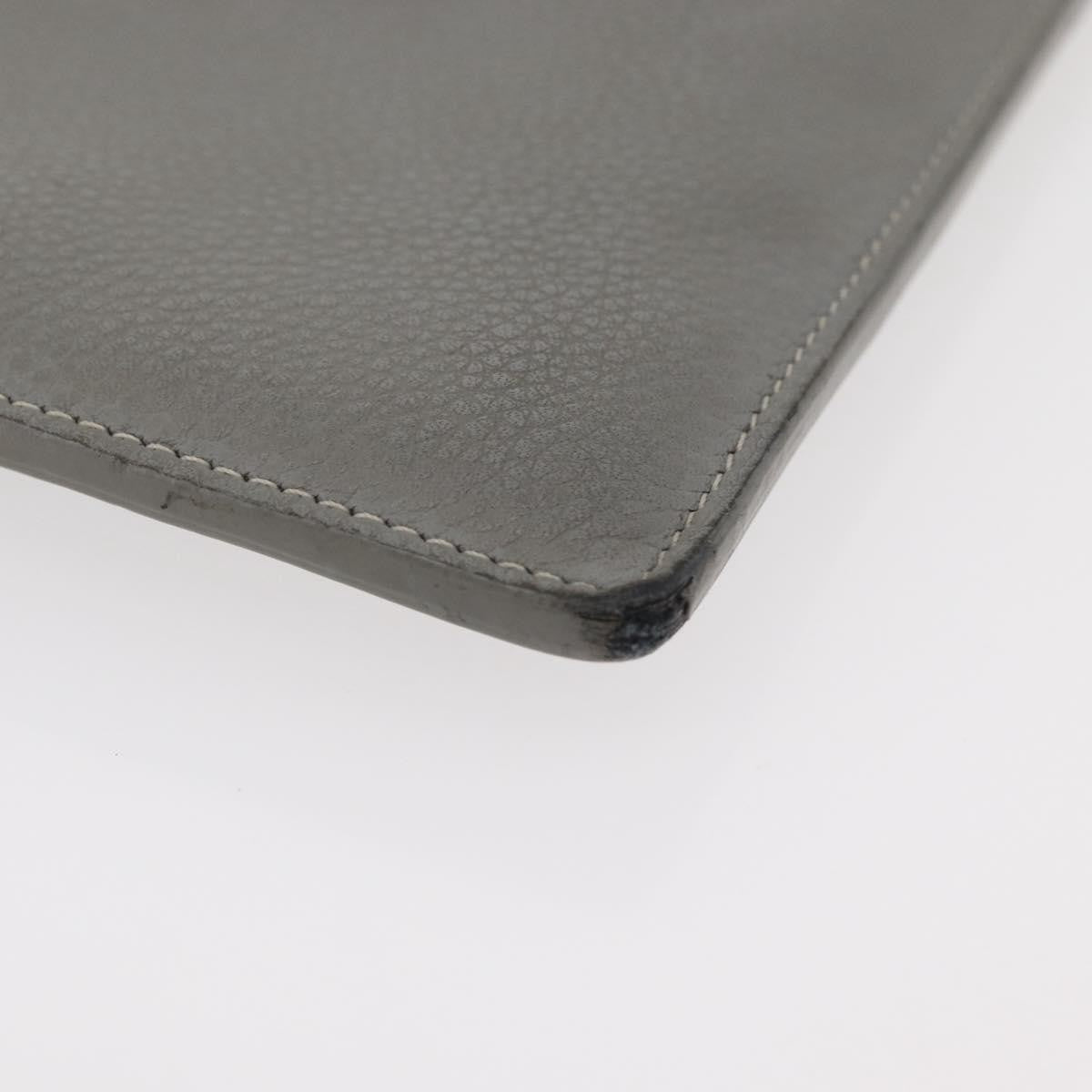 Christian Dior Clutch Leather Gray Leather Clutche & Pouche Bag (Pre-Owned)