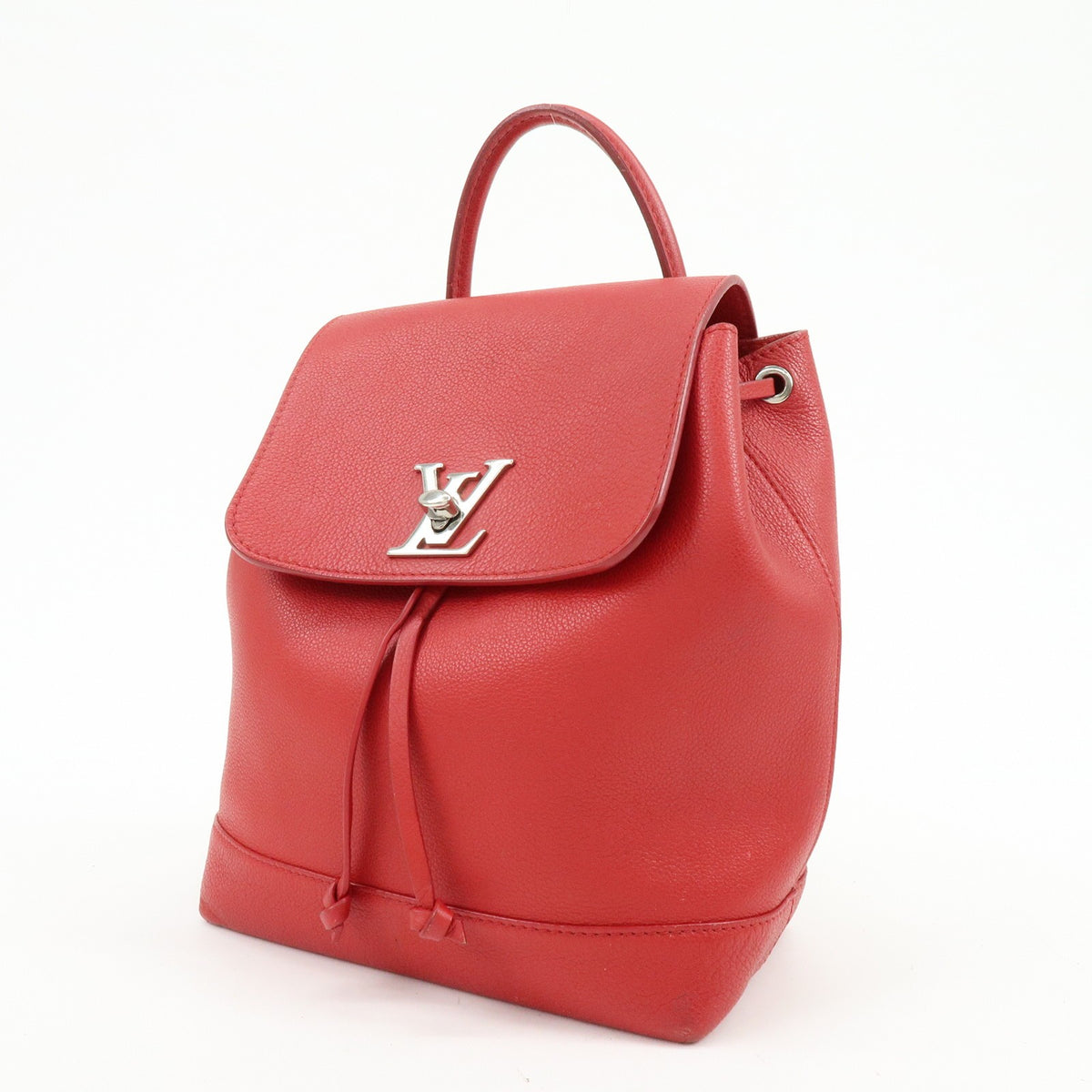 Louis Vuitton Lockme Leather Red Leather Backpack Bag (Pre-Owned)