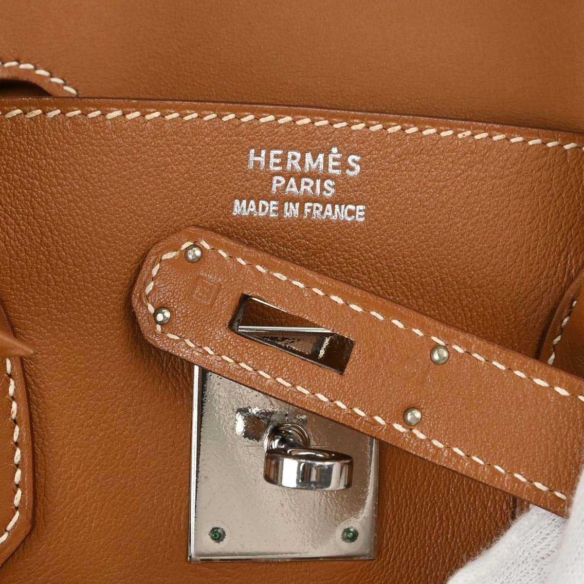 Hermes Birkin Brown Swift With Palladium Hardware Brown Leather Handbag (Pre-Owned)