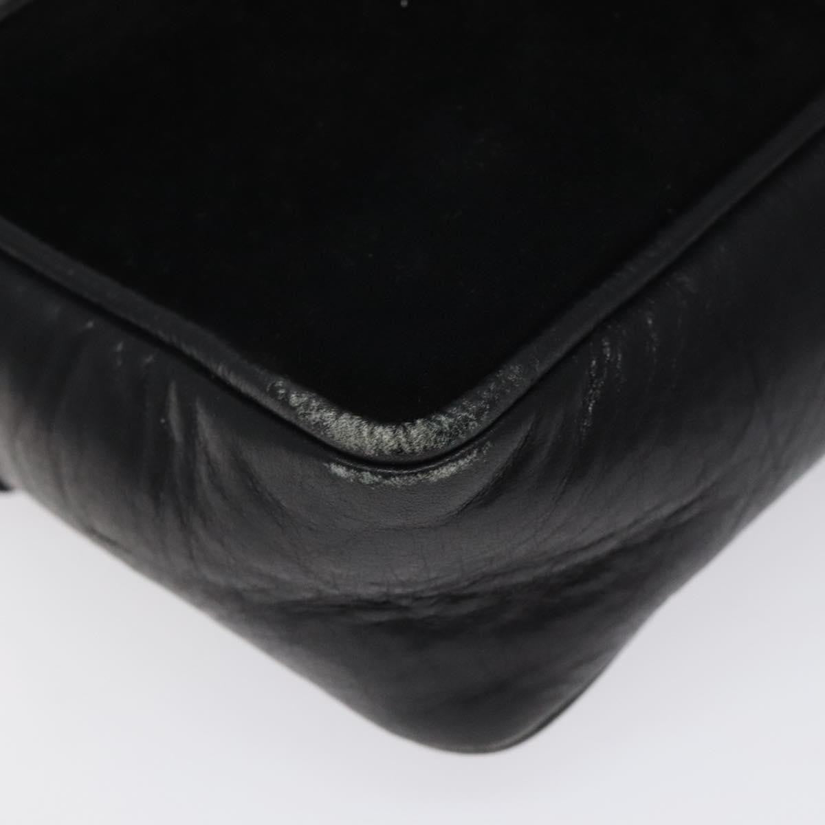 Gucci Sherry Line Shoulder Suede Black Suede Handbag (Pre-Owned)