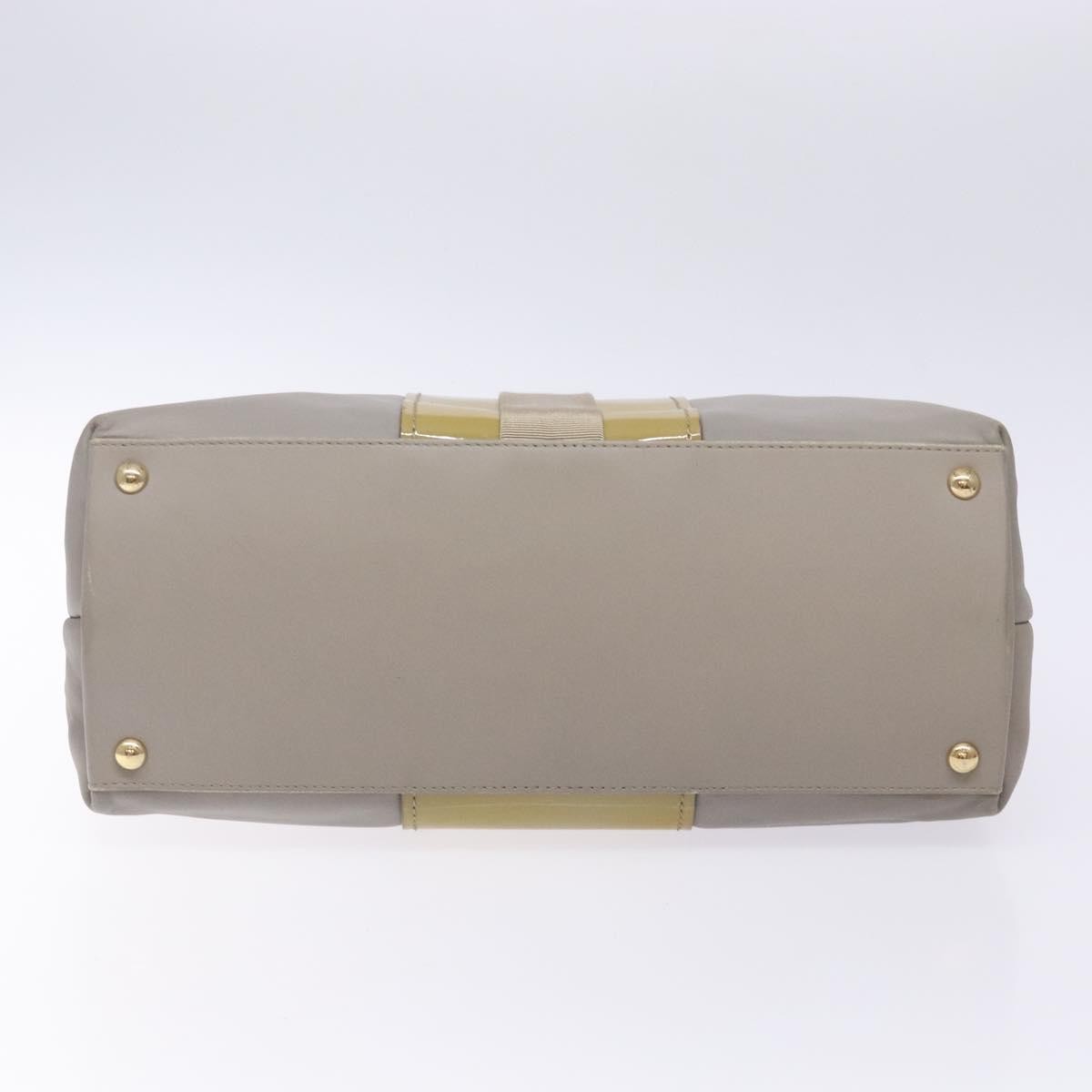 Salvatore Ferragamo Vala Leather Gray Leather Handbag (Pre-Owned)