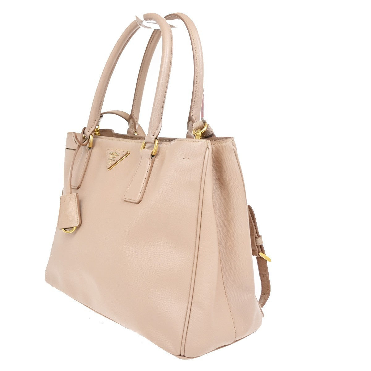 Prada Gardener's Saffiano Leather Pink Leather Tote Bag Bag (Pre-Owned)