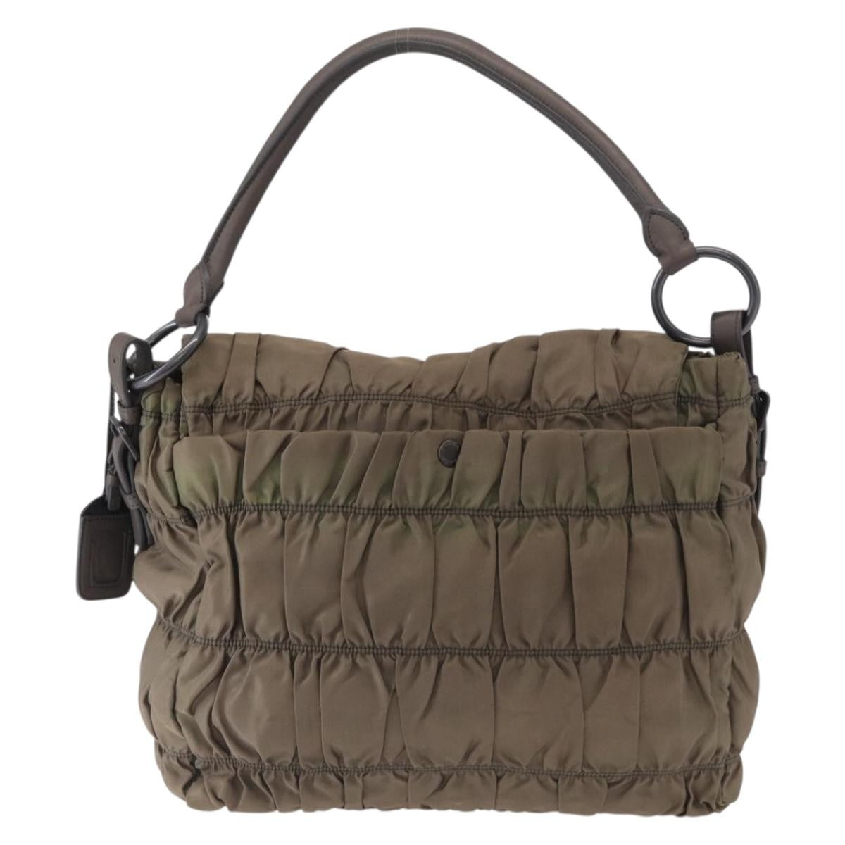 Prada Gaufre Convertible Hobo Tessuto Gray Nylon Shoulder Bag Bag (Pre-Owned)