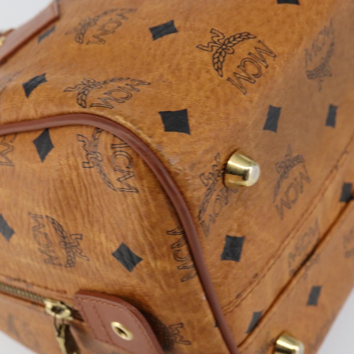 MCM Visetos Logogramme Canvas And Leather Brown Leather Handbag (Pre-Owned)