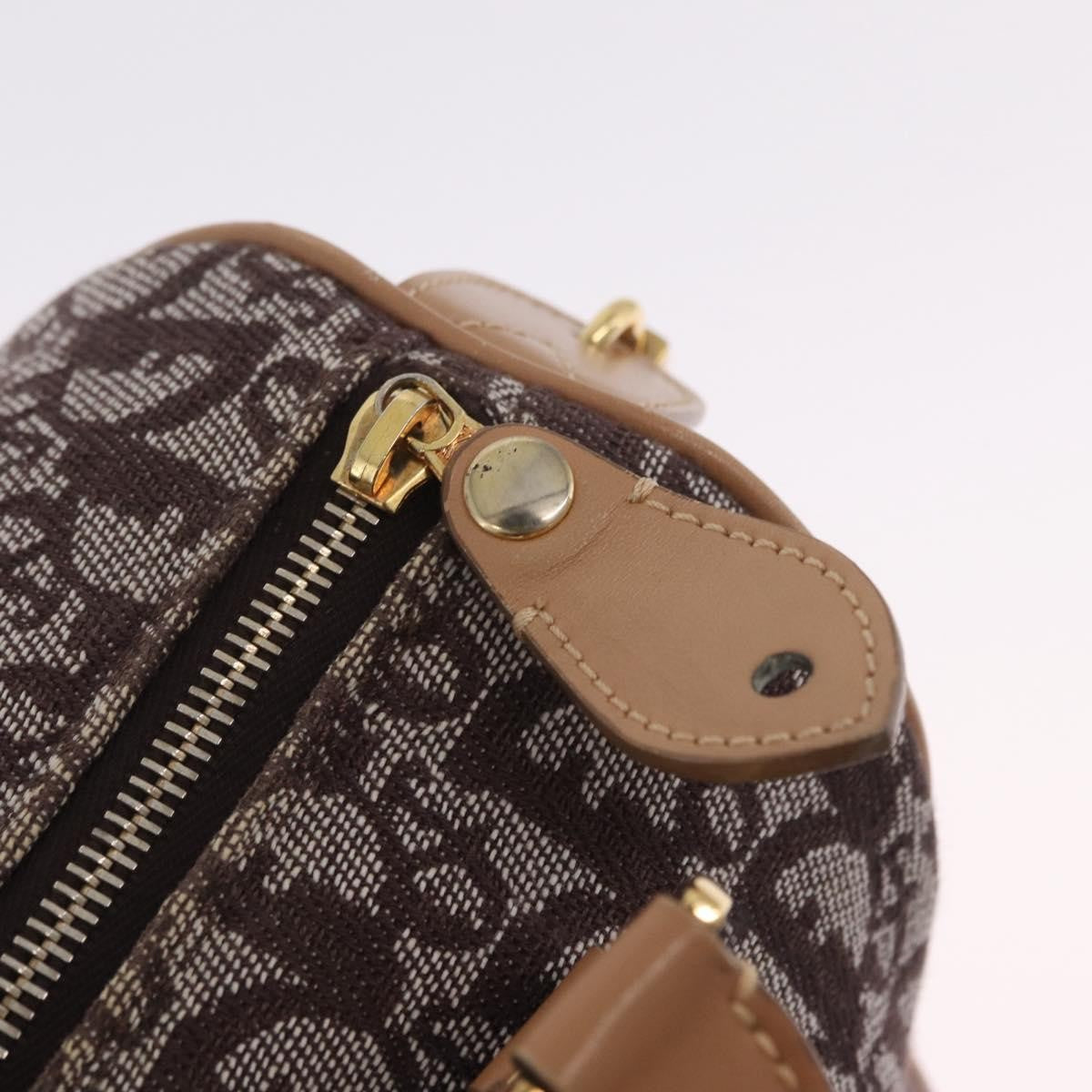 Christian Dior Vintage Trotter Boston Diorissimo Canvas Brown Canvas Handbag (Pre-Owned)