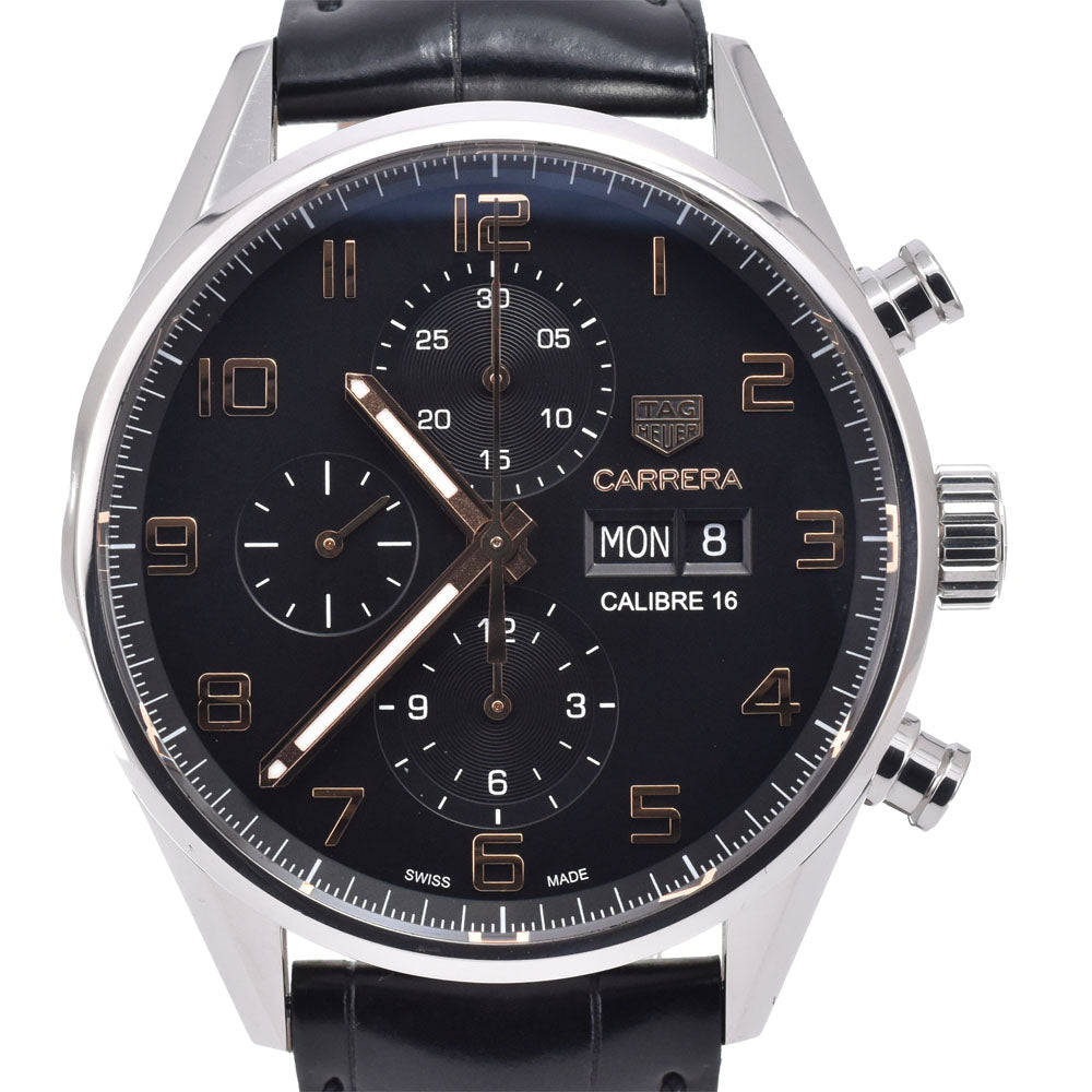 Tag Heuer Carrera Caliber 16 Chronograph Date Automatic Stainless Steel With Leather Watch (Pre-Owned)
