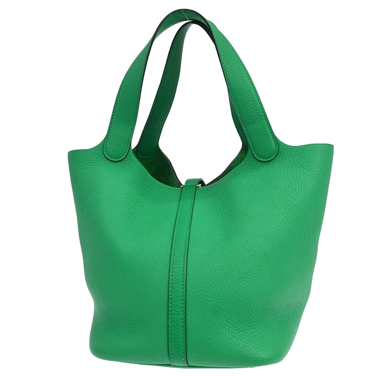 Hermes Picotin Lock Clemence Green Leather Handbag (Pre-Owned)