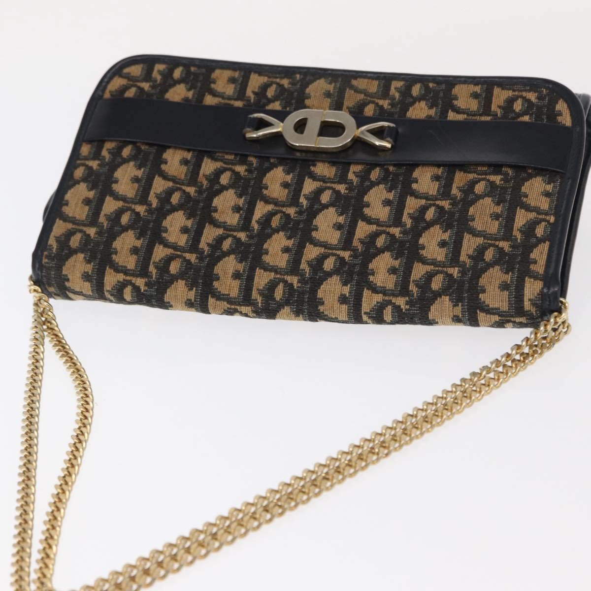 Christian Dior Vintage Cd Trotter Canvas Navy Canvas Shoulder Bag Bag (Pre-Owned)