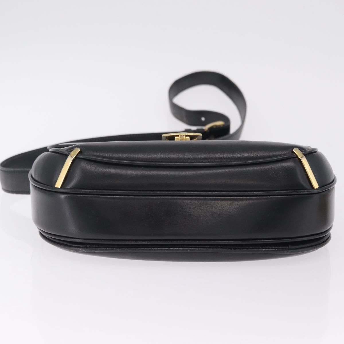 Celine Shoulder Leather Black Leather Shoulder Bag Bag (Pre-Owned)
